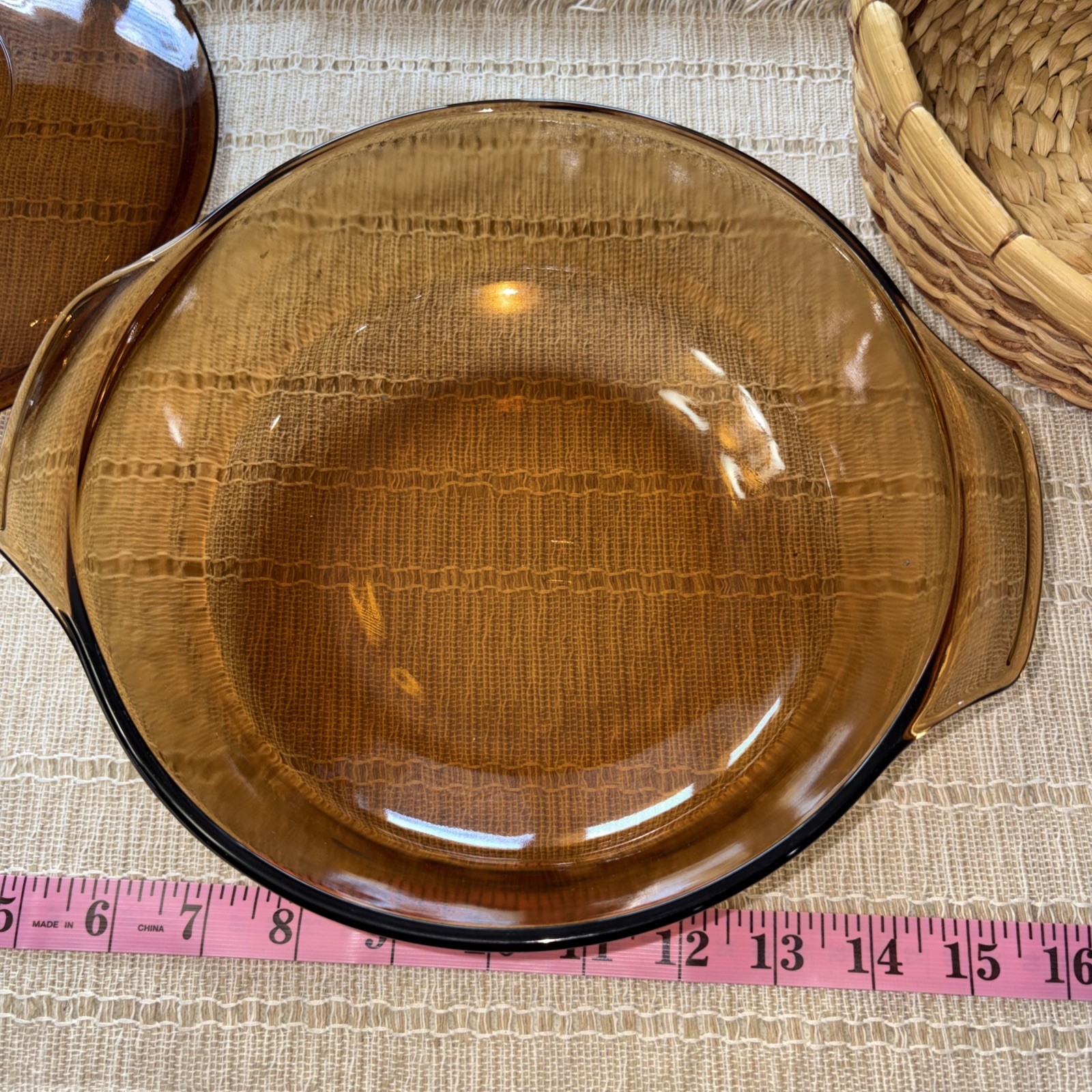 Anchor Hocking Fire King #437 Amber Casserole Dish with Lid & Basket 1-1/2 QT