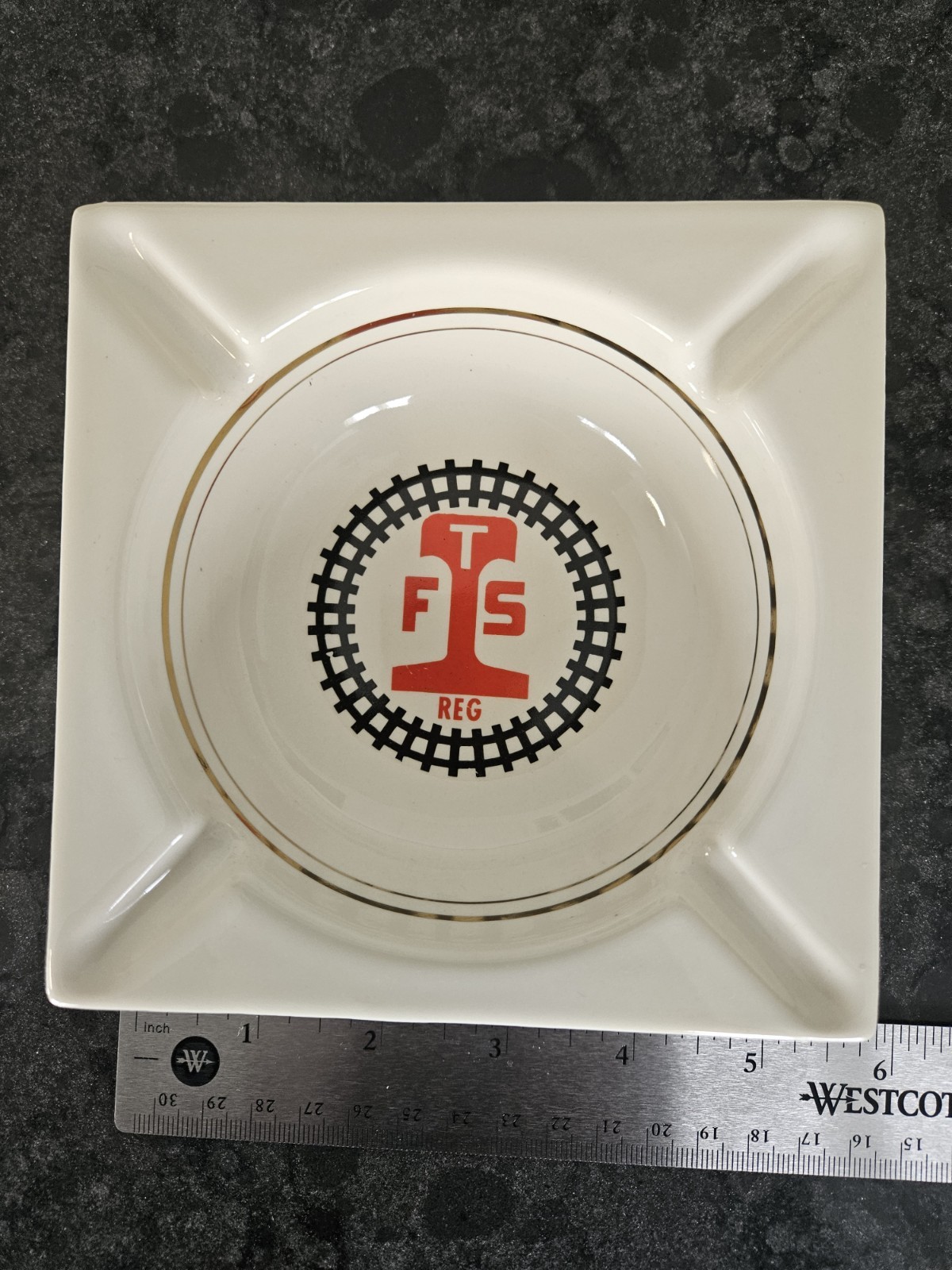 RARE Texas & Pacific Railway Ashtray Promotional ~5.5 in Glossy