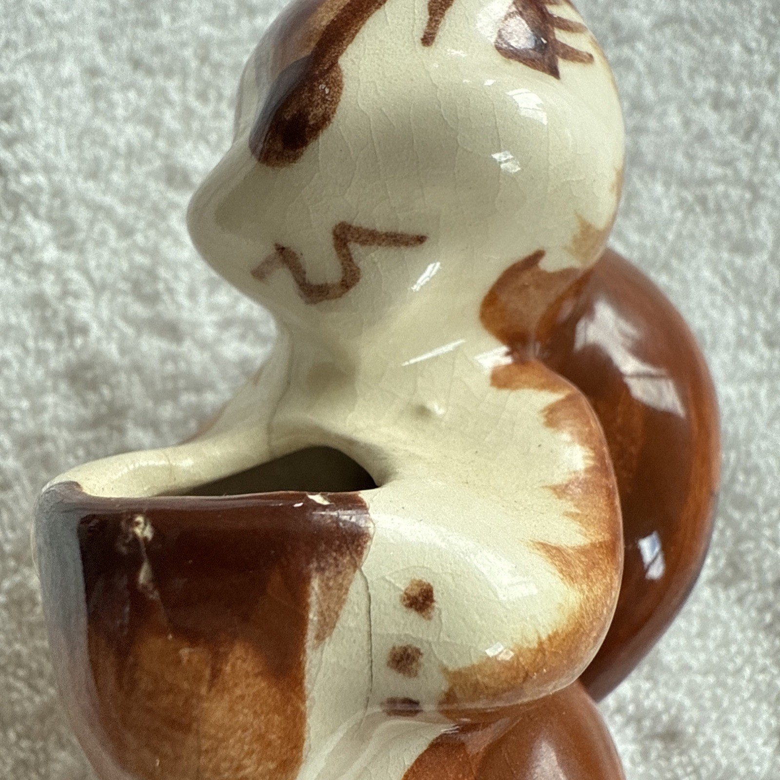 Vintage California Pottery Rio Hondo Squirrel Toothpick Holder approx. 3.5″