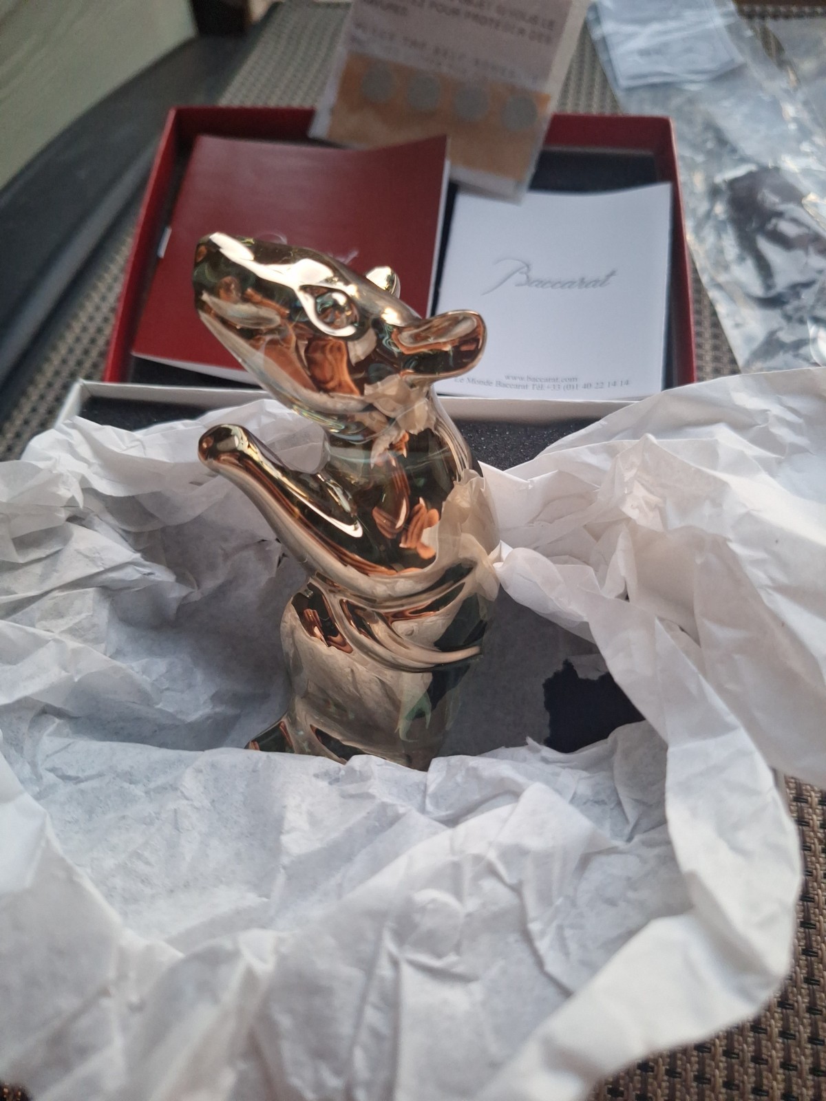 Baccarat 2813062 Crystal Zodiac Gold Mouse 2020 Figurine MSRP $320