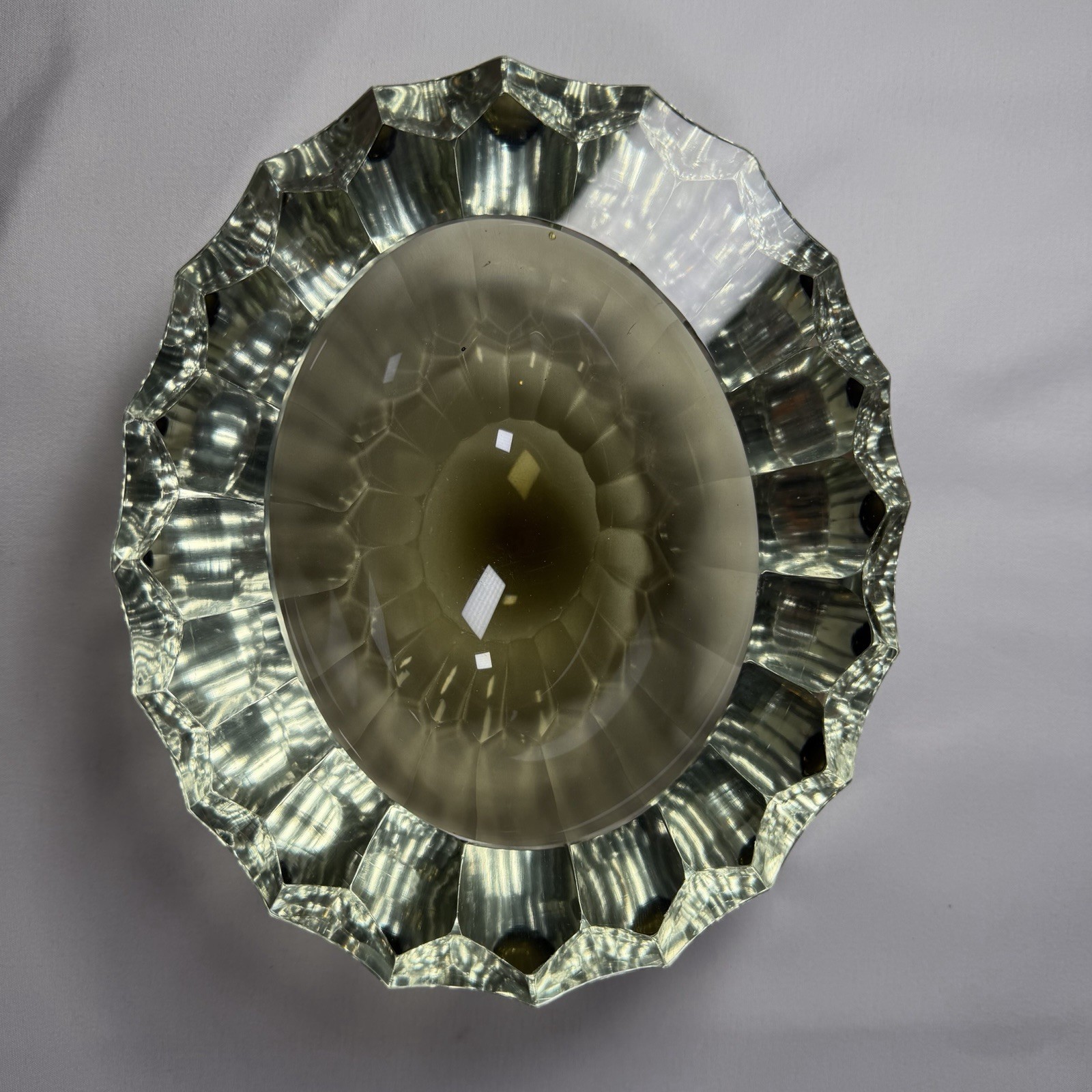 Faceted Murano Glass Sommerso Ashtray Flavio Poli, Italy, 1970s DIAMOND