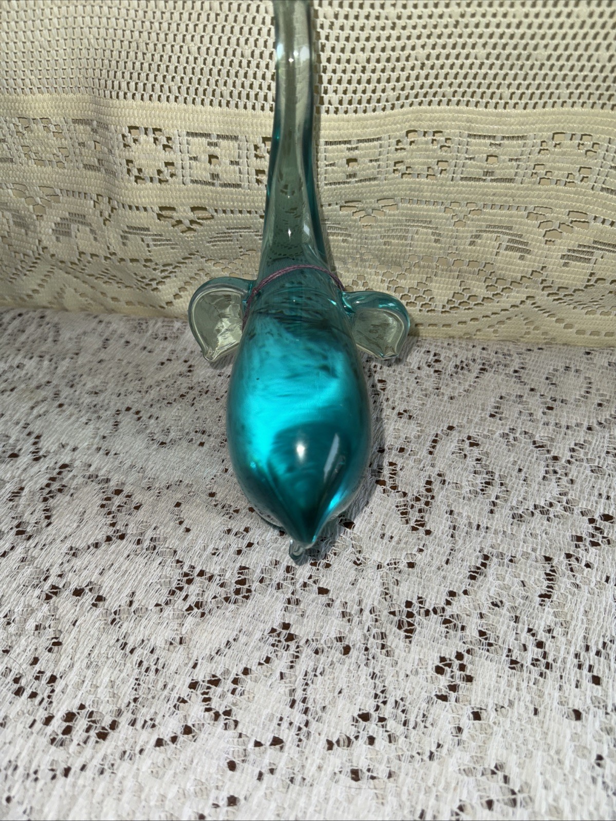 Hand Made Czech Republic Blue Blown Glass Figurine Elephant