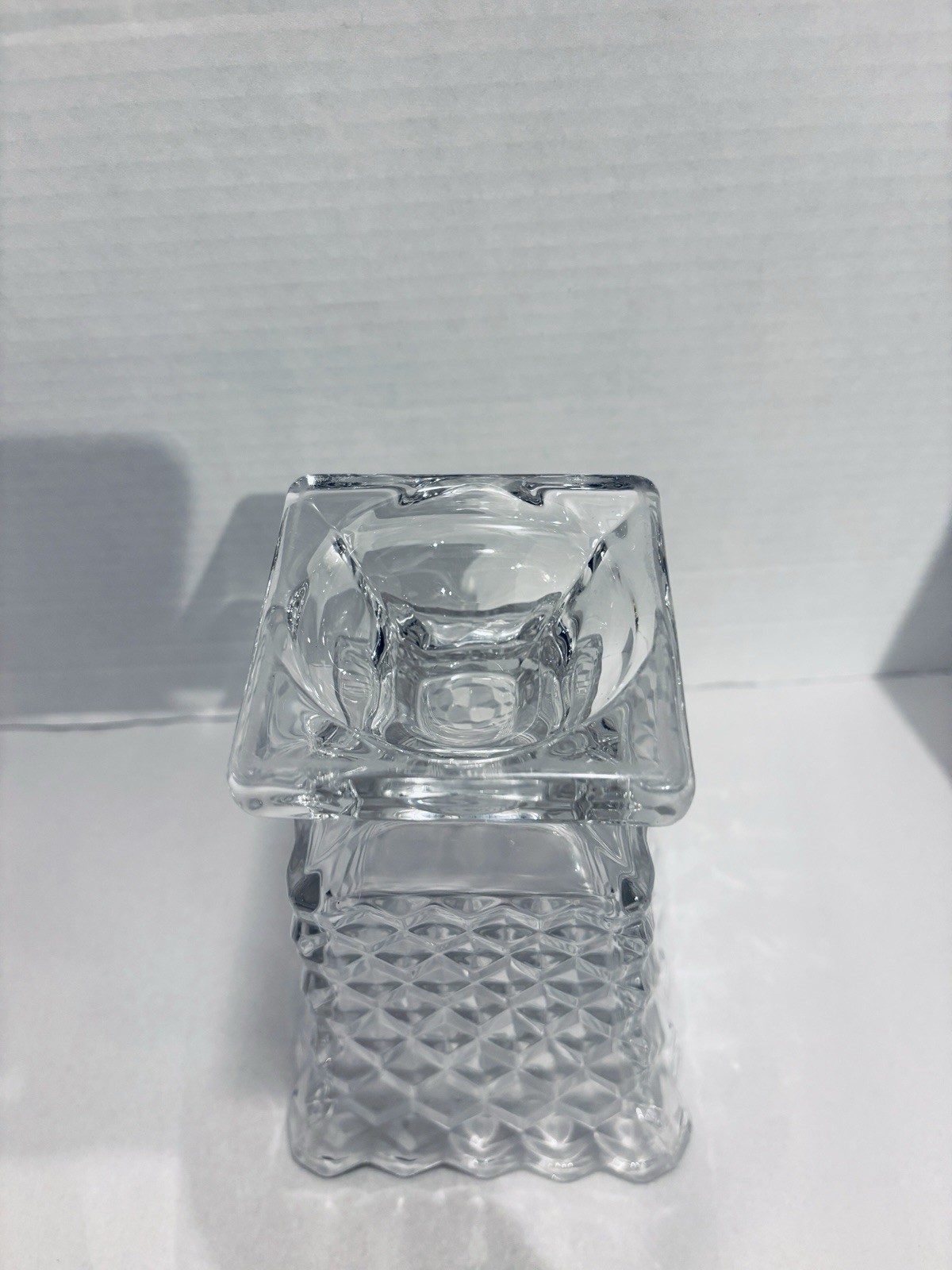 Vintage Fostoria Cubist Whitehall Pedestal Crystal Glass Vase 7.5”