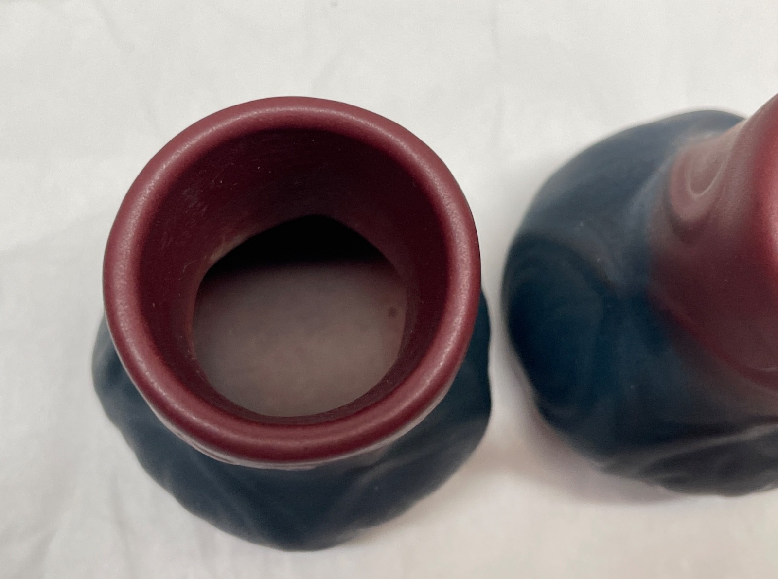 2 Vintage Van Briggle Studio Art Pottery Cabinet Vases Vase Mulberry 4-1/4”