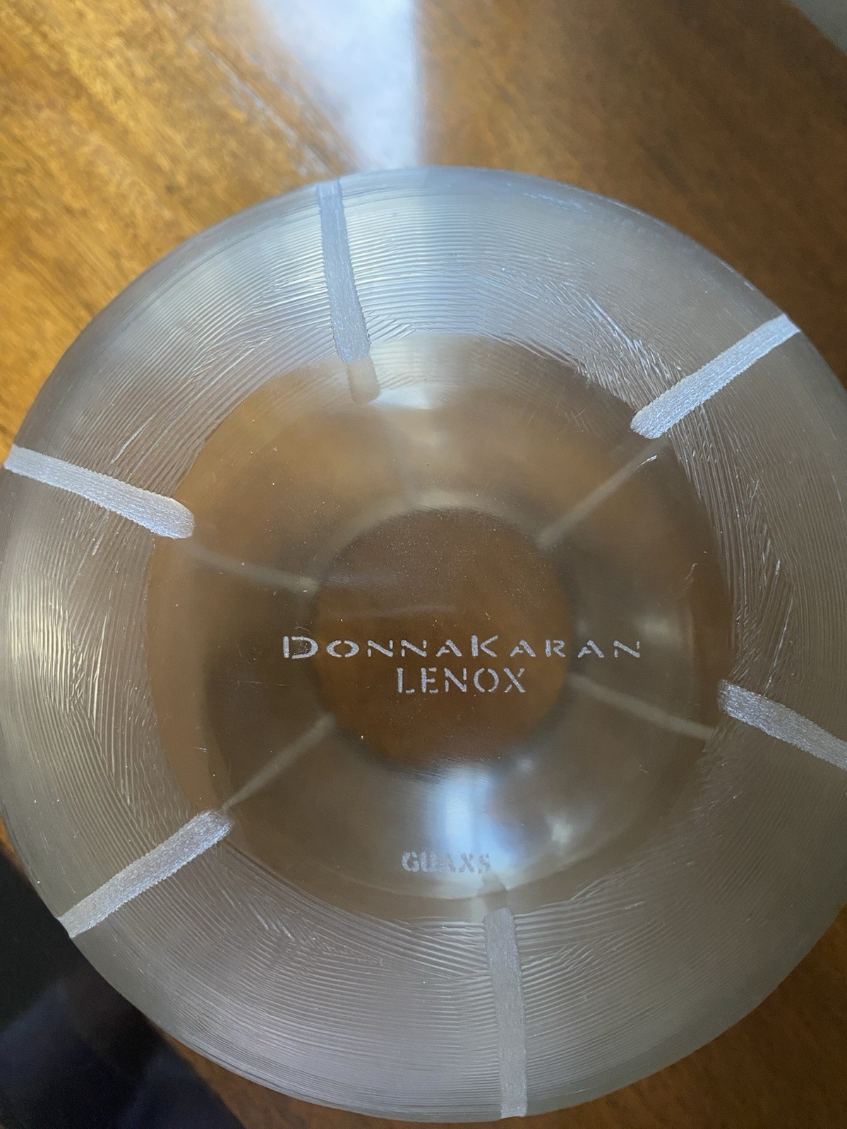 DONNA KARAN LENOX GUAXS Smokey Grey 7 3/8” Tall Round Vase Vintage