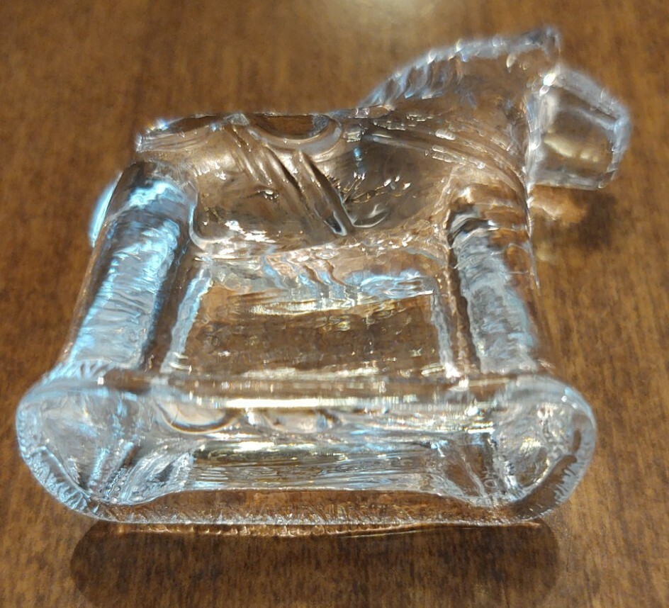 Crystal by Lindshammar of Sweden Clear Carousel Horse Figure Collectible