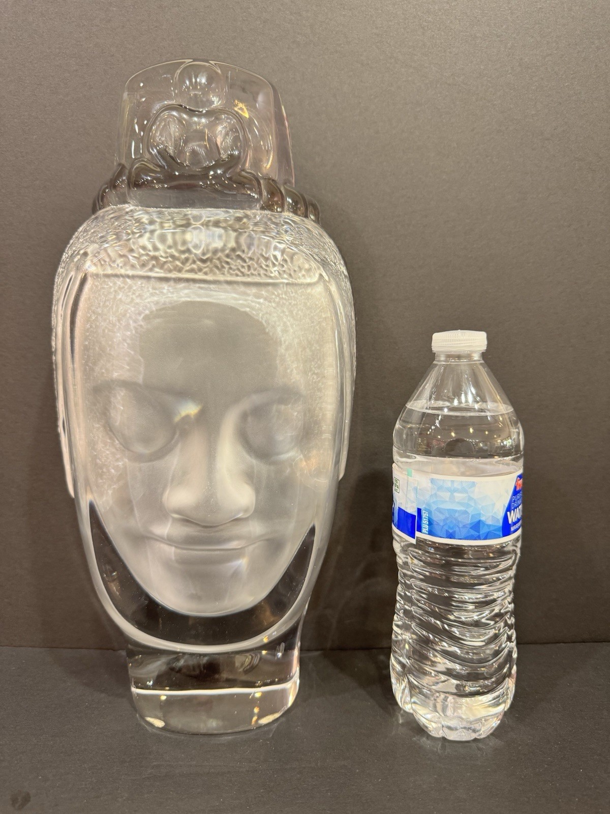 Rare Daum Crystal Ltd. Edition ((197/300) 14” Buddha Head By Roy Adzak Excellent