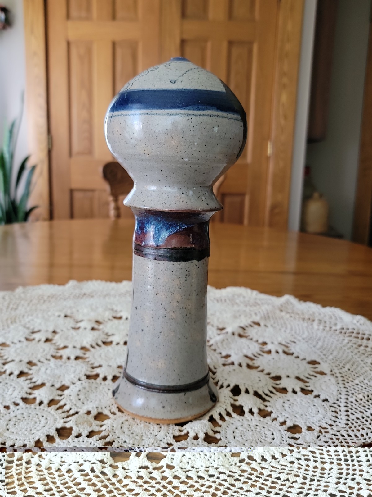 Vintage Ronald “Pete” Lafferty Edinboro Stoneware Pottery Tall Vase 11.25″t×4.5″