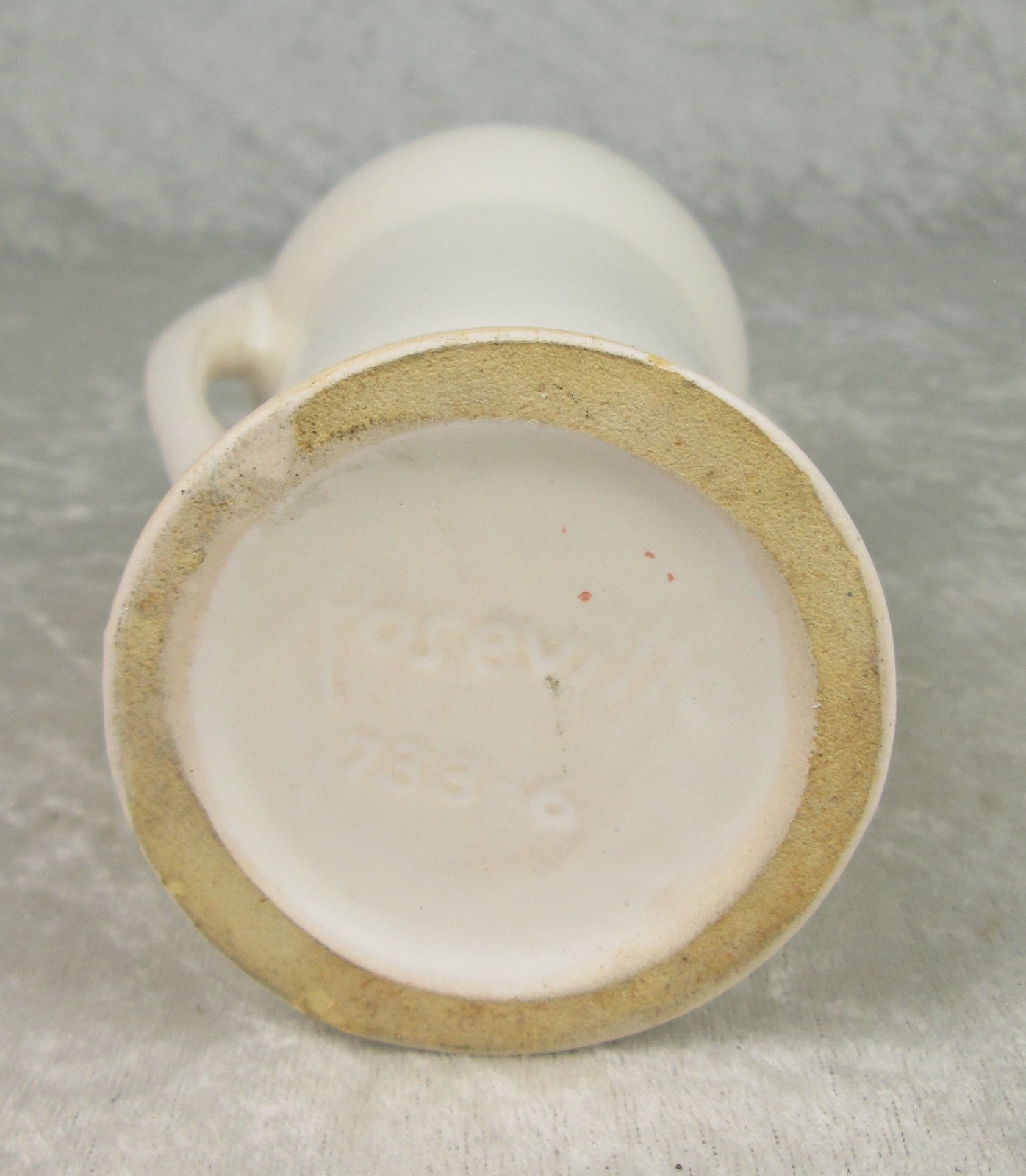 Roseville Pottery 733-6 Art Deco Vase 2 Handle White 6-3/8 inch Tall