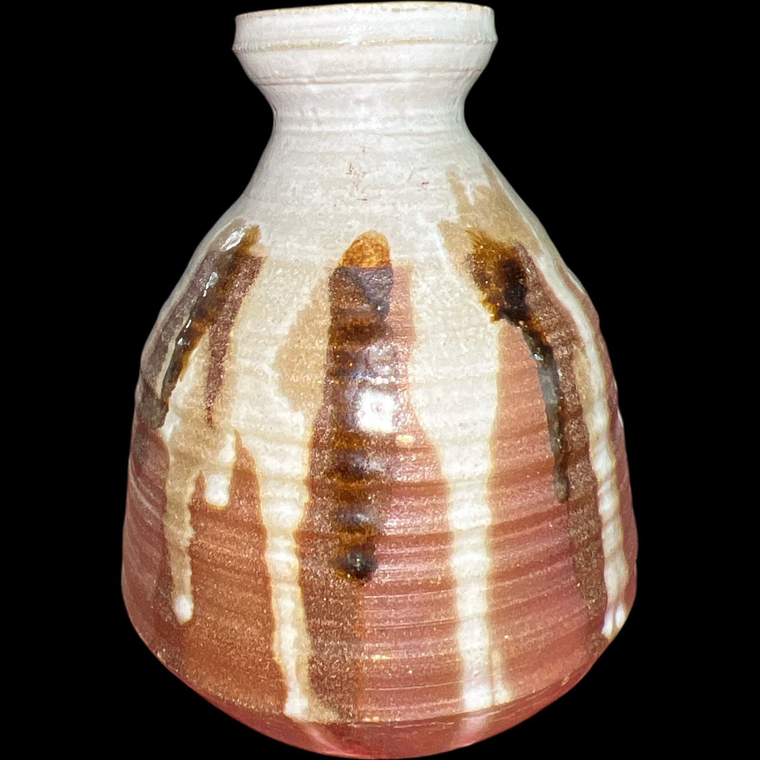 Vintage Signed Dated 1974 Studio Pottery Hand Thrown Drip Glaze Excellent
