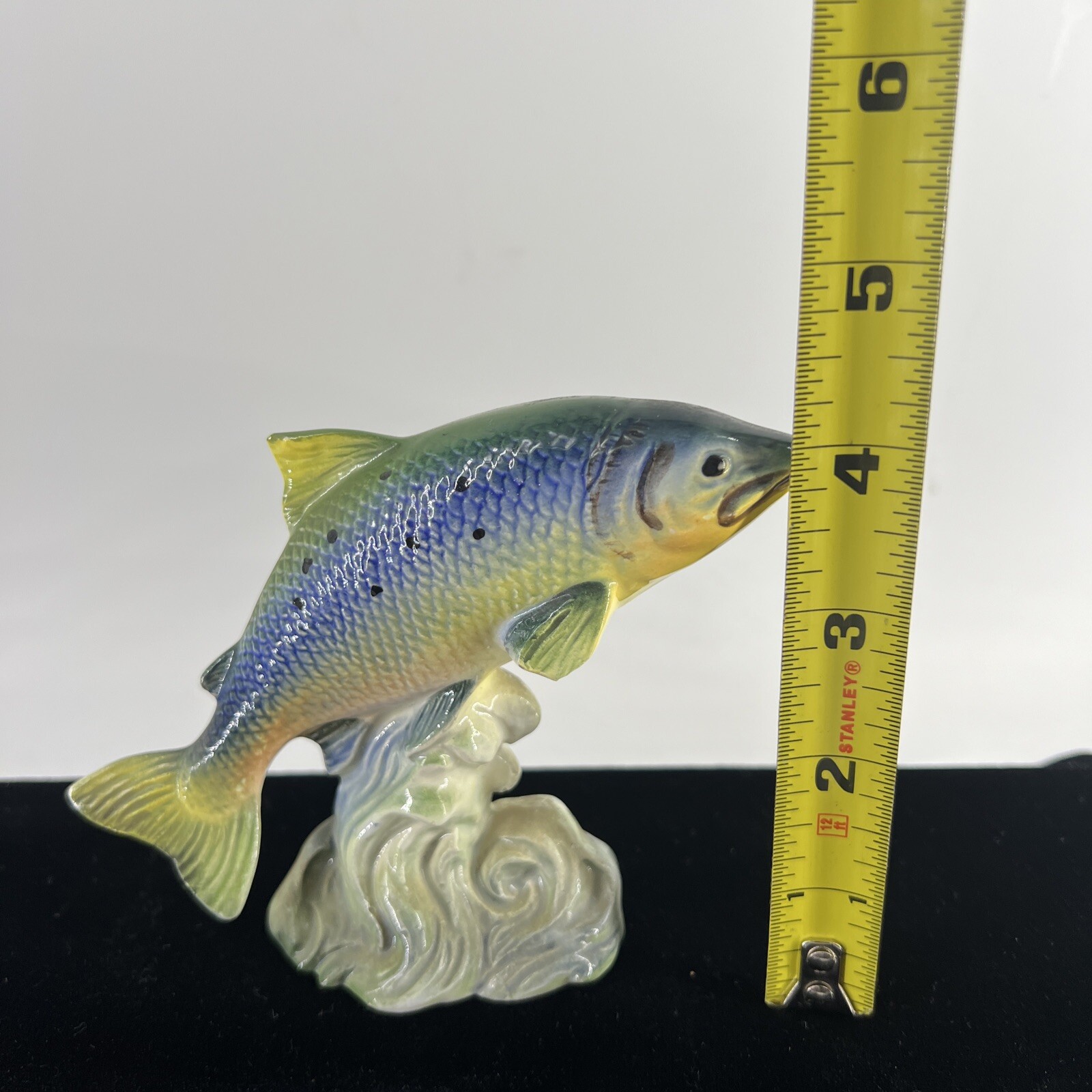 Vintage Atlantic Salmon Fish Figure Japan Sticker Ceramic