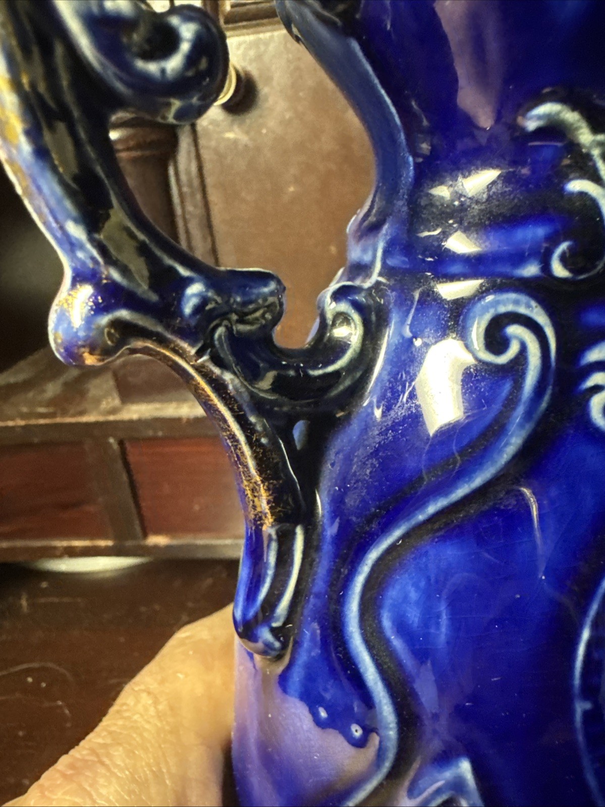 Antique 8 1/4 inches tall Cobalt Blue Vase Royal Vienna