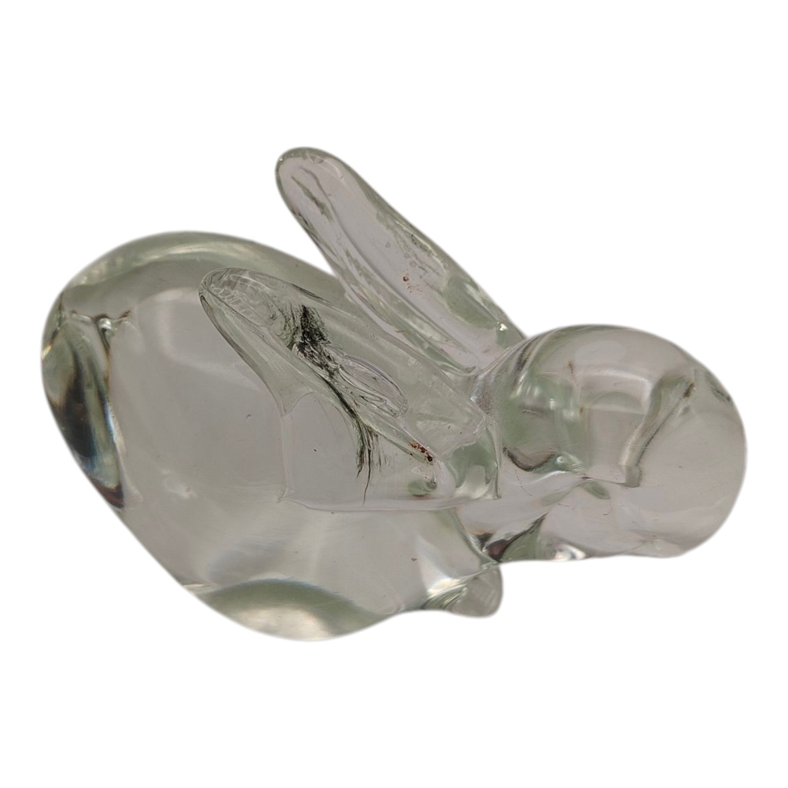Clear Glass Bunny Rabbit Figurine Animal Easter Paperweight