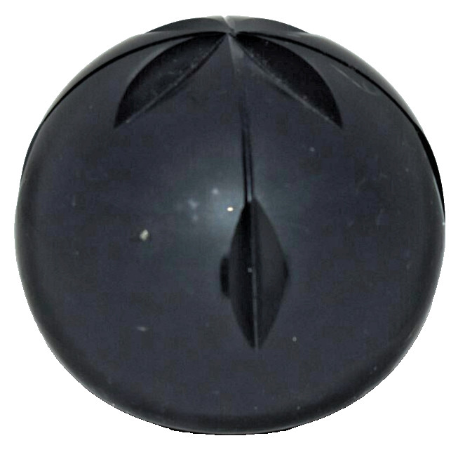 Vintage 1973 Harold Bennett Art Glass Paperweight Ebony Black Cut Star