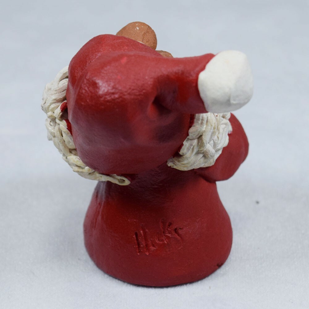Bill Hicks Whimsical Sculpted Clay Santa Christmas Figurine NC 3″