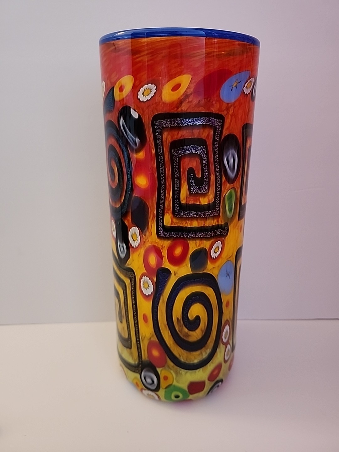 Mad Art Signed Glass Vase 2004 14″ Excellent