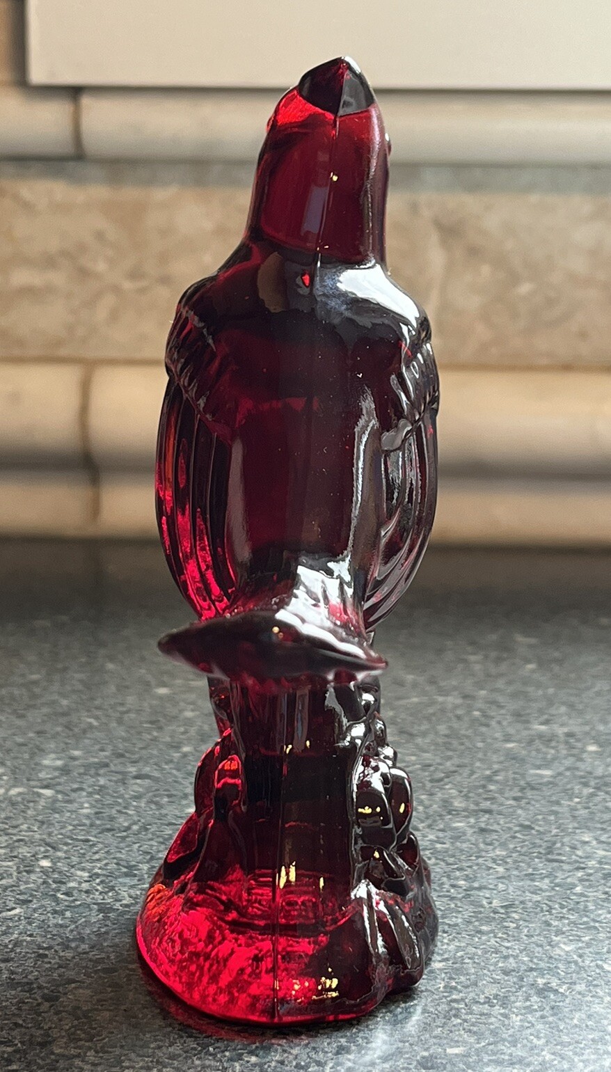 Mosser Glass – RED CARDINAL Figurine Paper Weight – 5.25″ tall – LOVELY GLOW