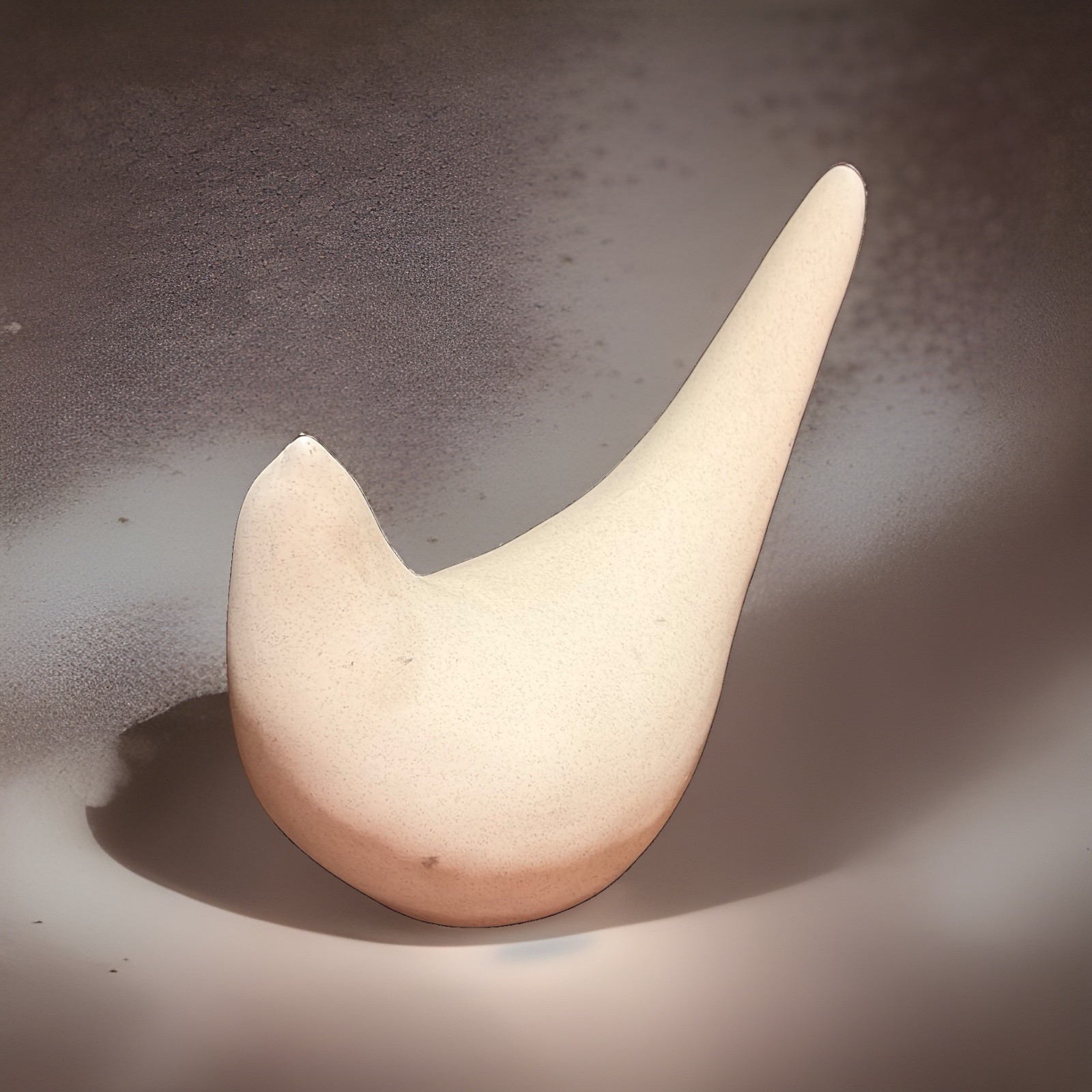 Vintage Ceramic Dove Figurine Mid Century Modern Abstract Speckled Stone Pottery