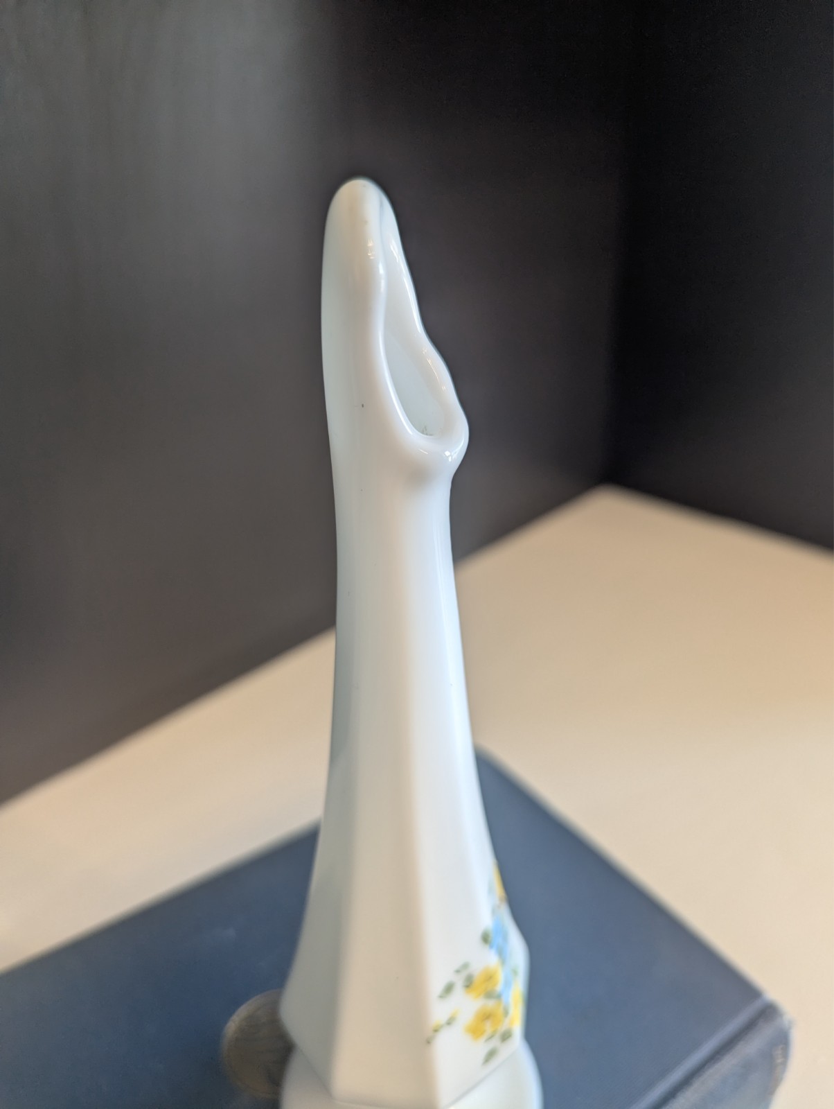 Fenton Swung Milk Glass Bud Vase – 8″ Tall