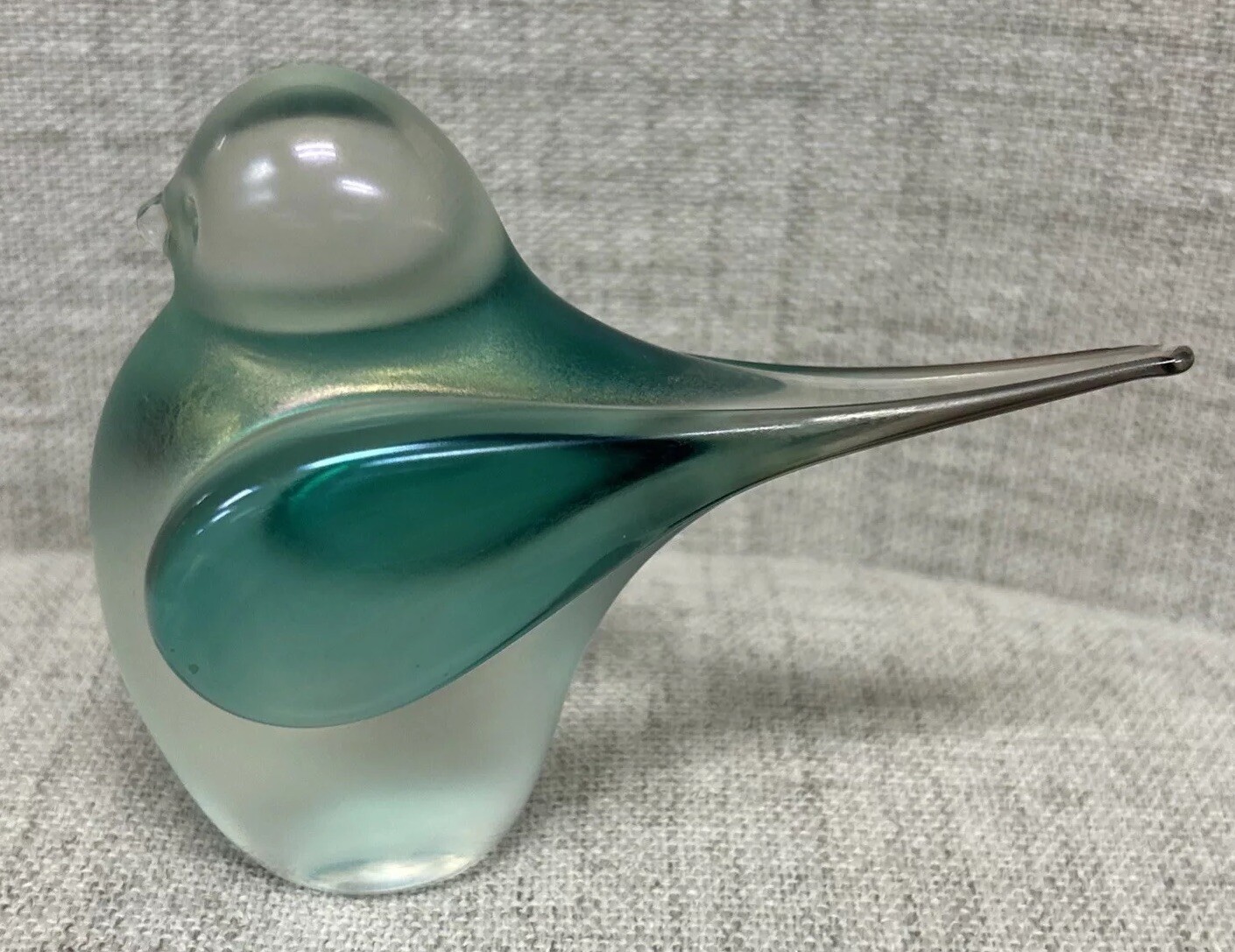 1984 Zellique Studio Art Glass Bird with Heart Joseph Morel