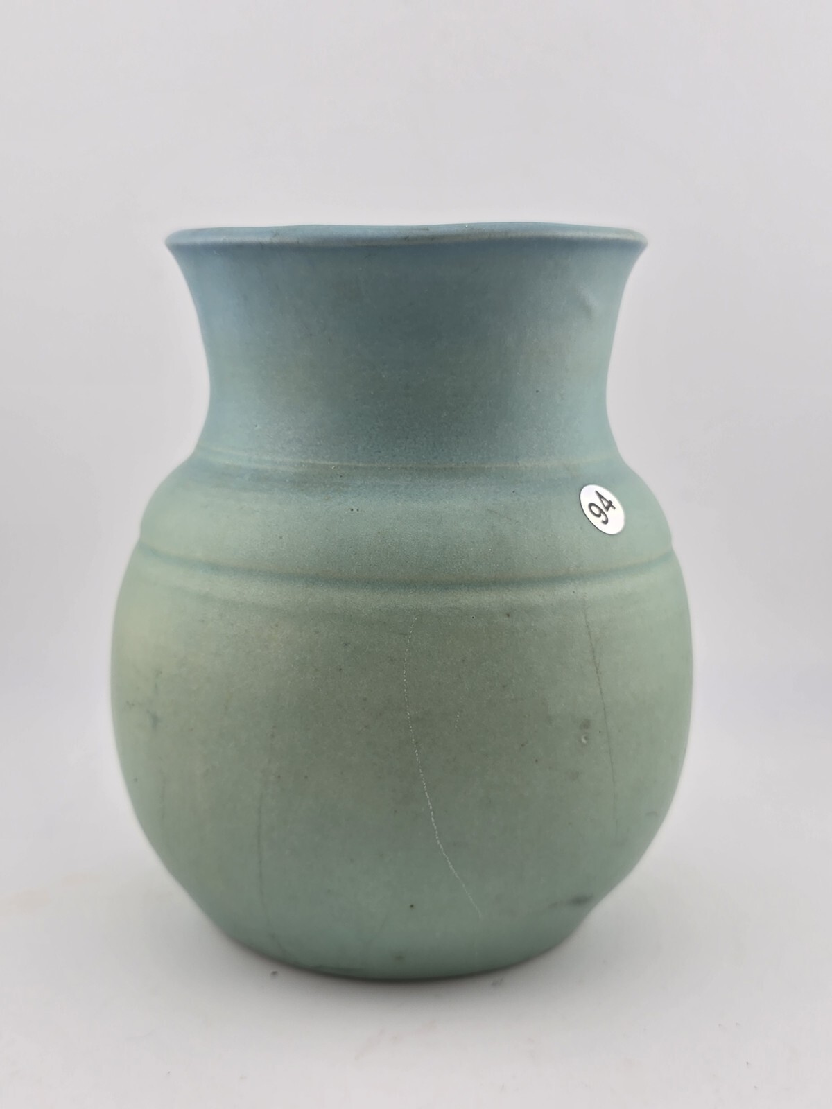 ORIGINAL VAN BRIGGLE HAND THROWN POTTERY VASE TURQUOISE/GREEN