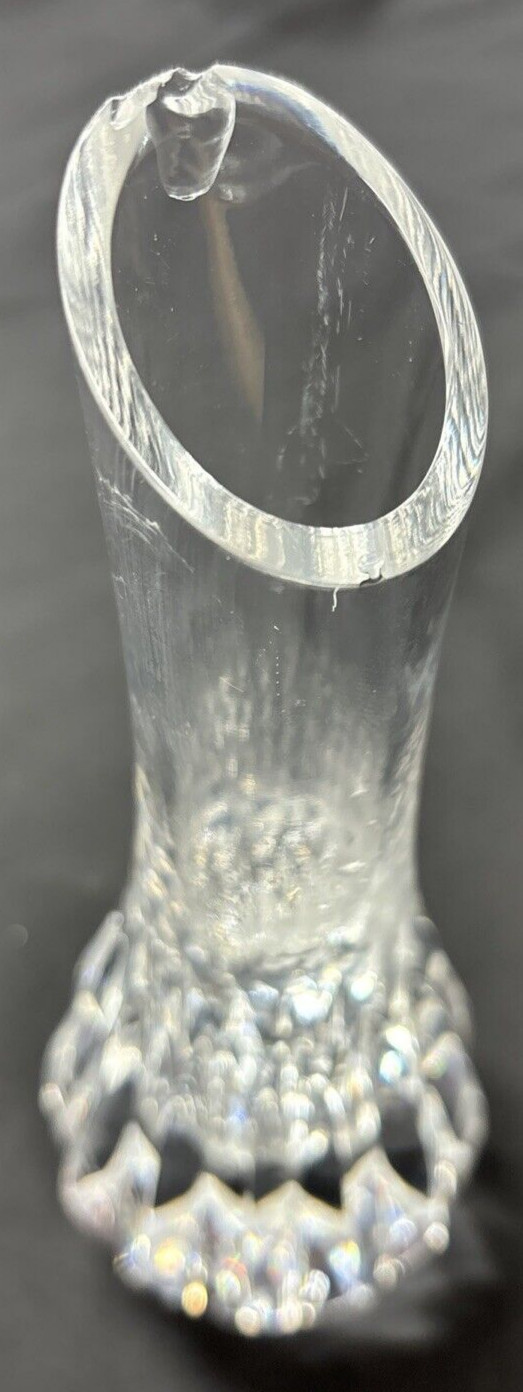 Baccarat 7″ Crystal Annick Bud Flower Vase – Vertical Cuts – France READ