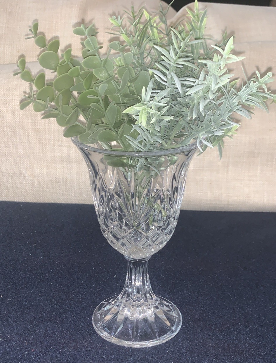 Godinger Lexington 24% Lead Crystal Hurricane Vase Pineapple Pattern