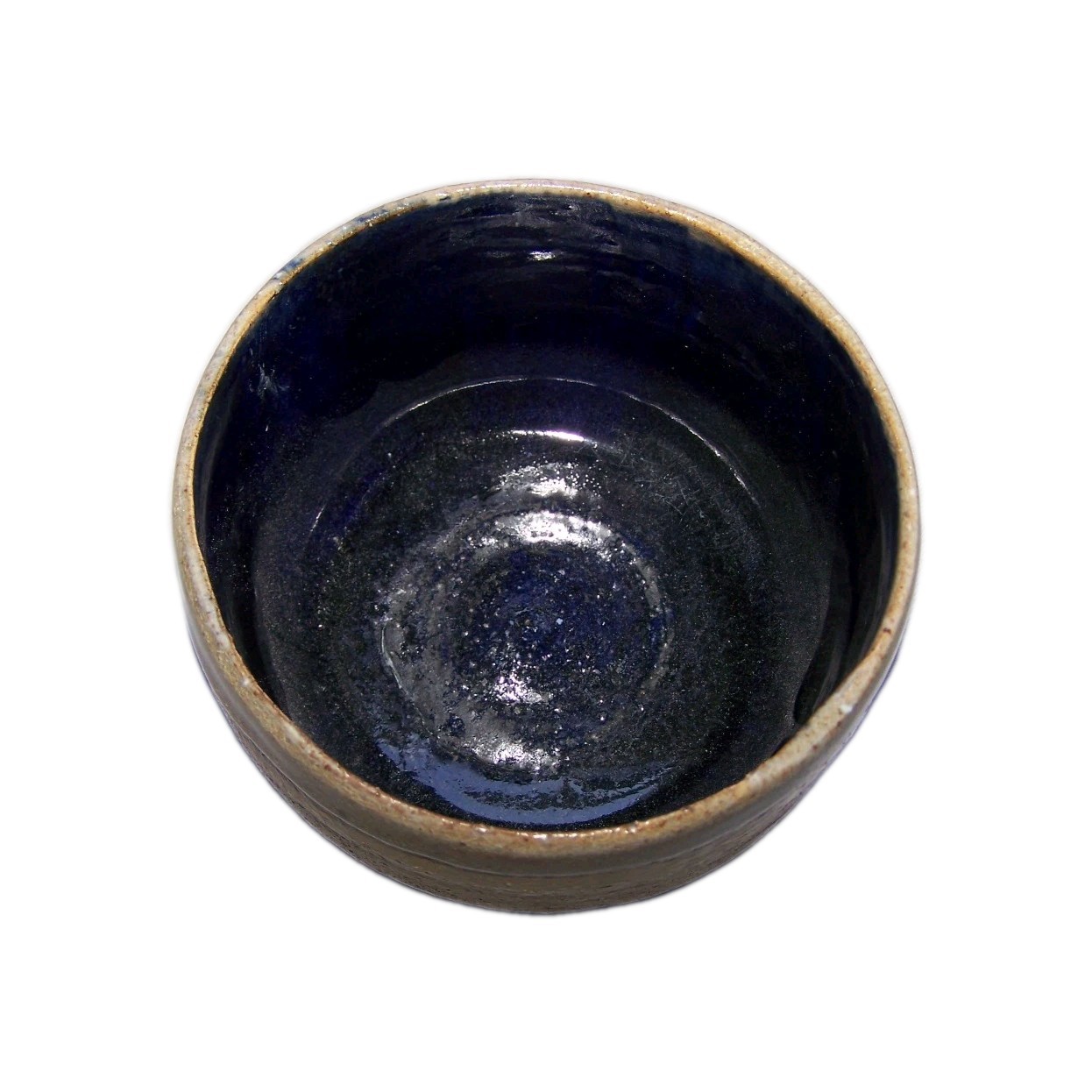 OOAK Clay Pottery Vase Beige, Tan, Green & Blue 4.25 x 4.5 in. W x 3.25 in. D
