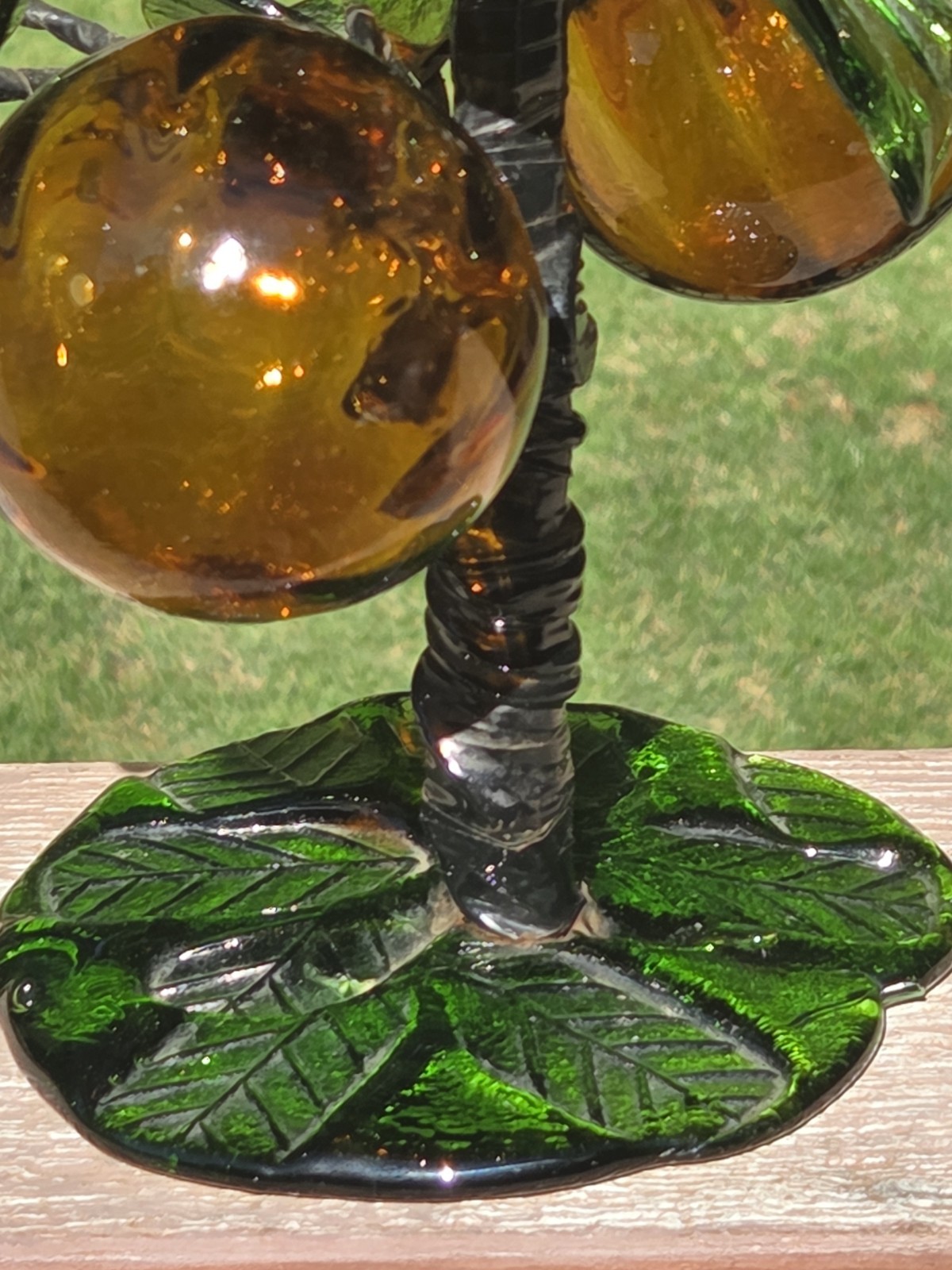 Murano Glass Chinoiserie Fruit Tree Large Blown Glass 14” 1950’s Italian