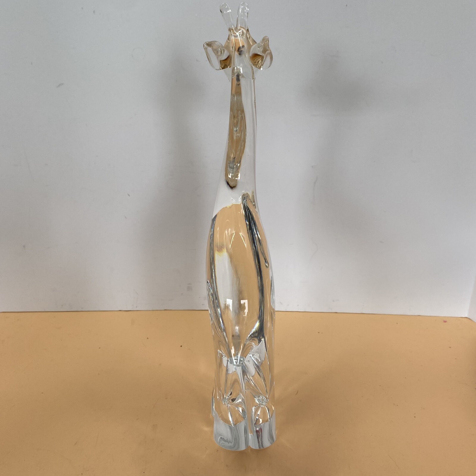 Glass Art Giraffe Figurine Display Piece 13” Tall Hand Blown Unique Zoo Animal