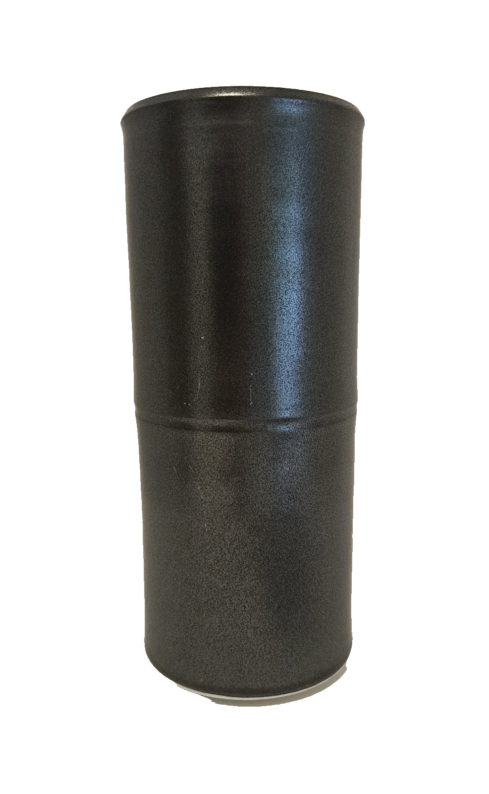 Signed McNeely Studio Pottery Vase 9″ Matte Black Modern Ceramic Bamboo Style