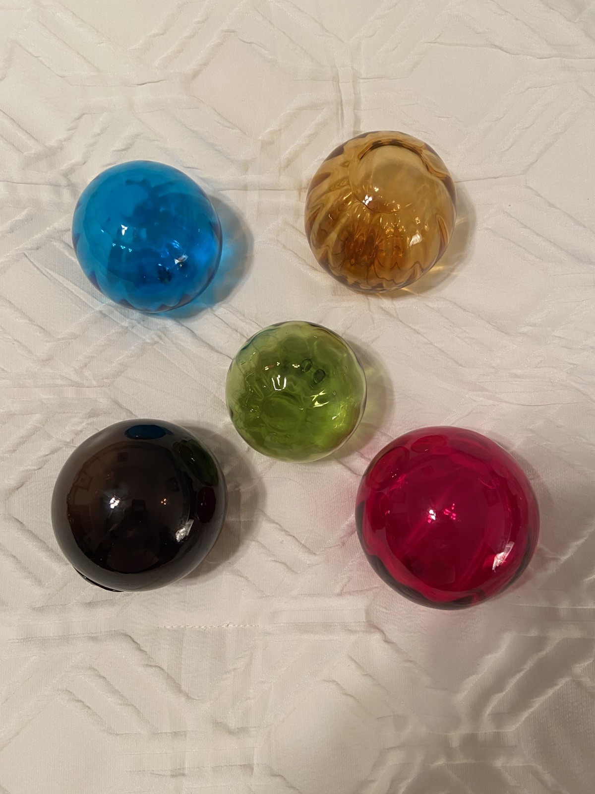 Blown Art Glass Golden Amber 3″ Float Ball Orb Blenko Vintage
