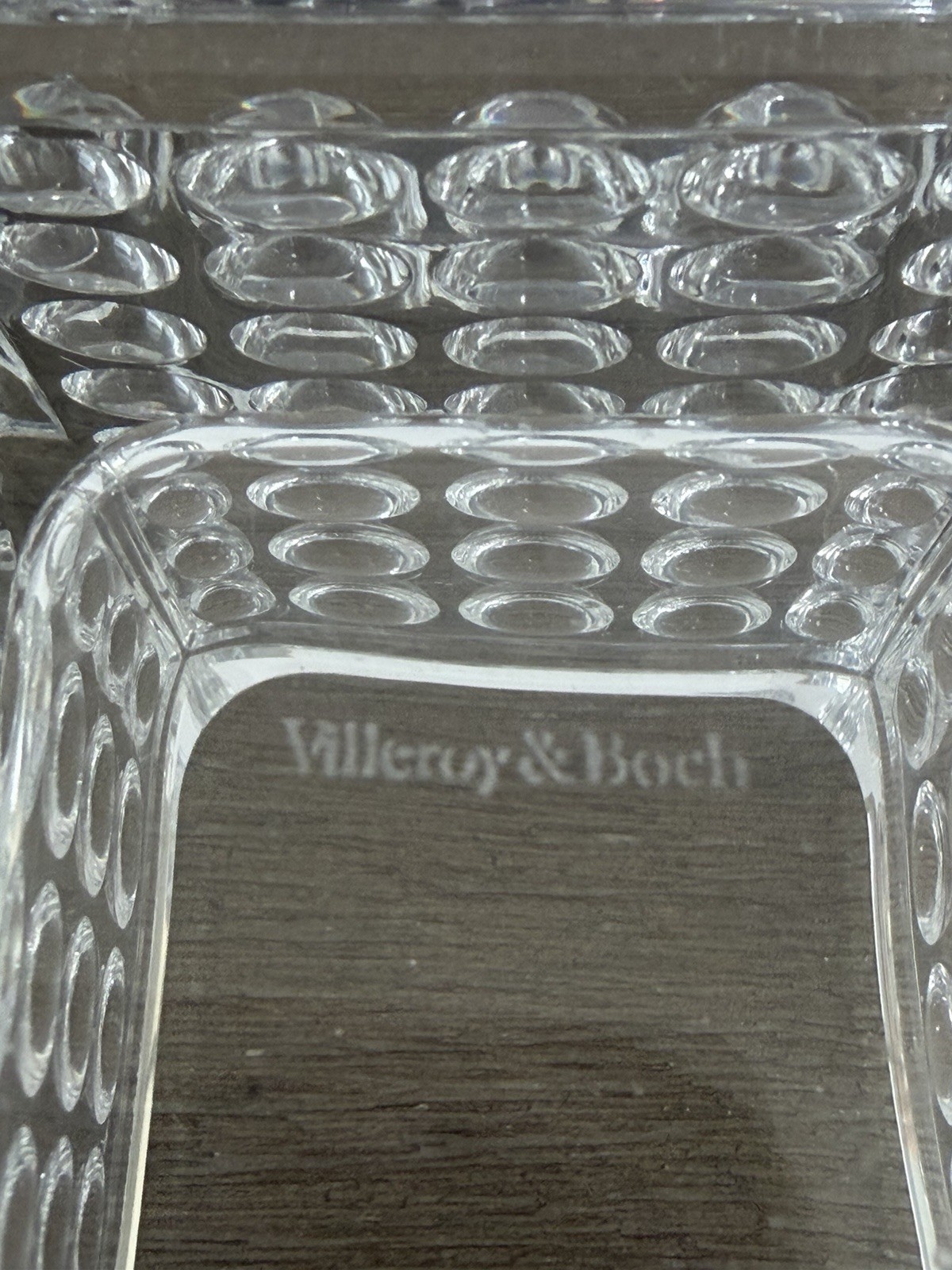 Villeroy & Boch Reflections Crystal Square Votive Candle Holder Set 3 Box Cube