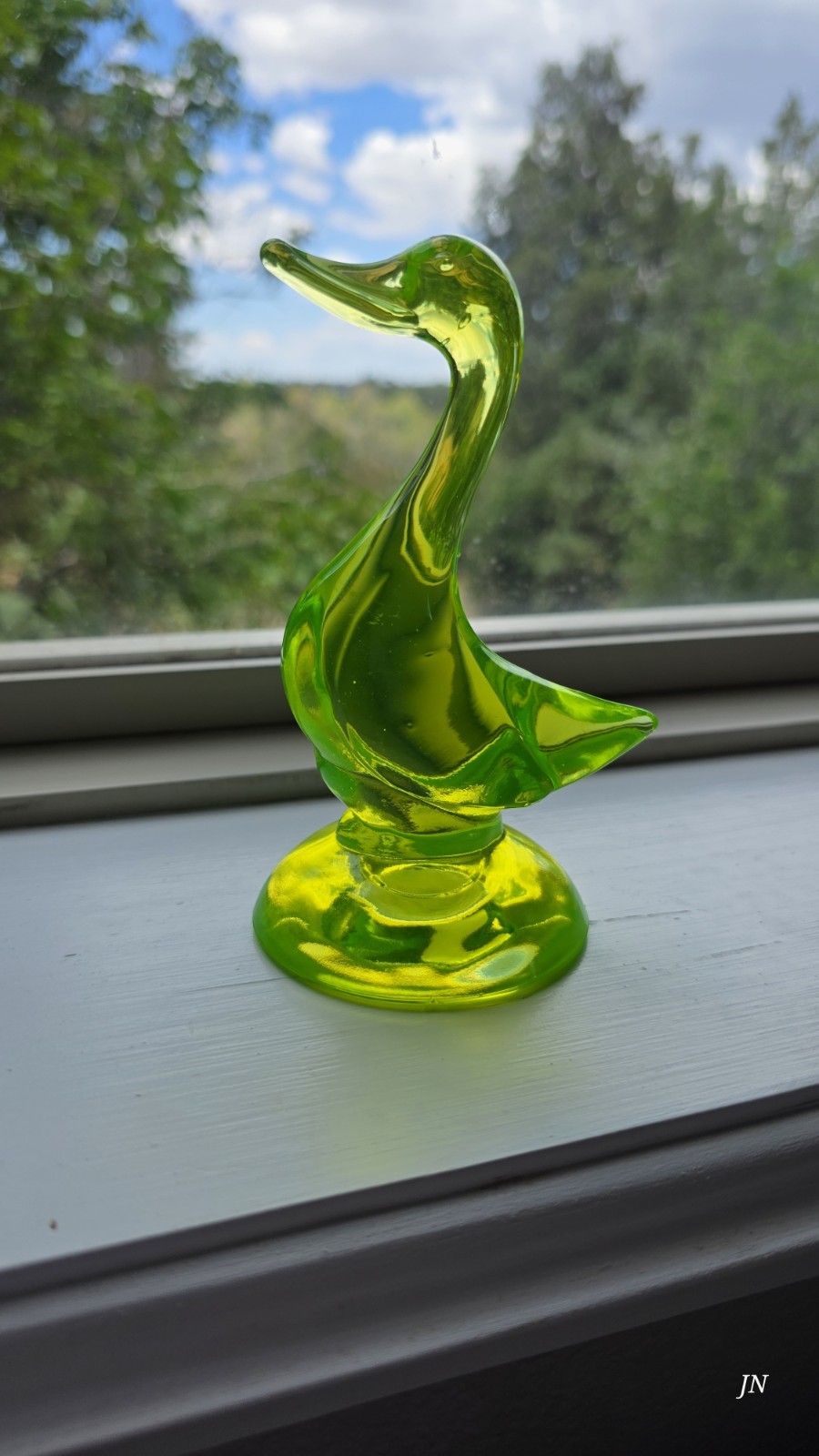 Viking Glass Epic Duck Baby 5 inch Lime Green Uranium!