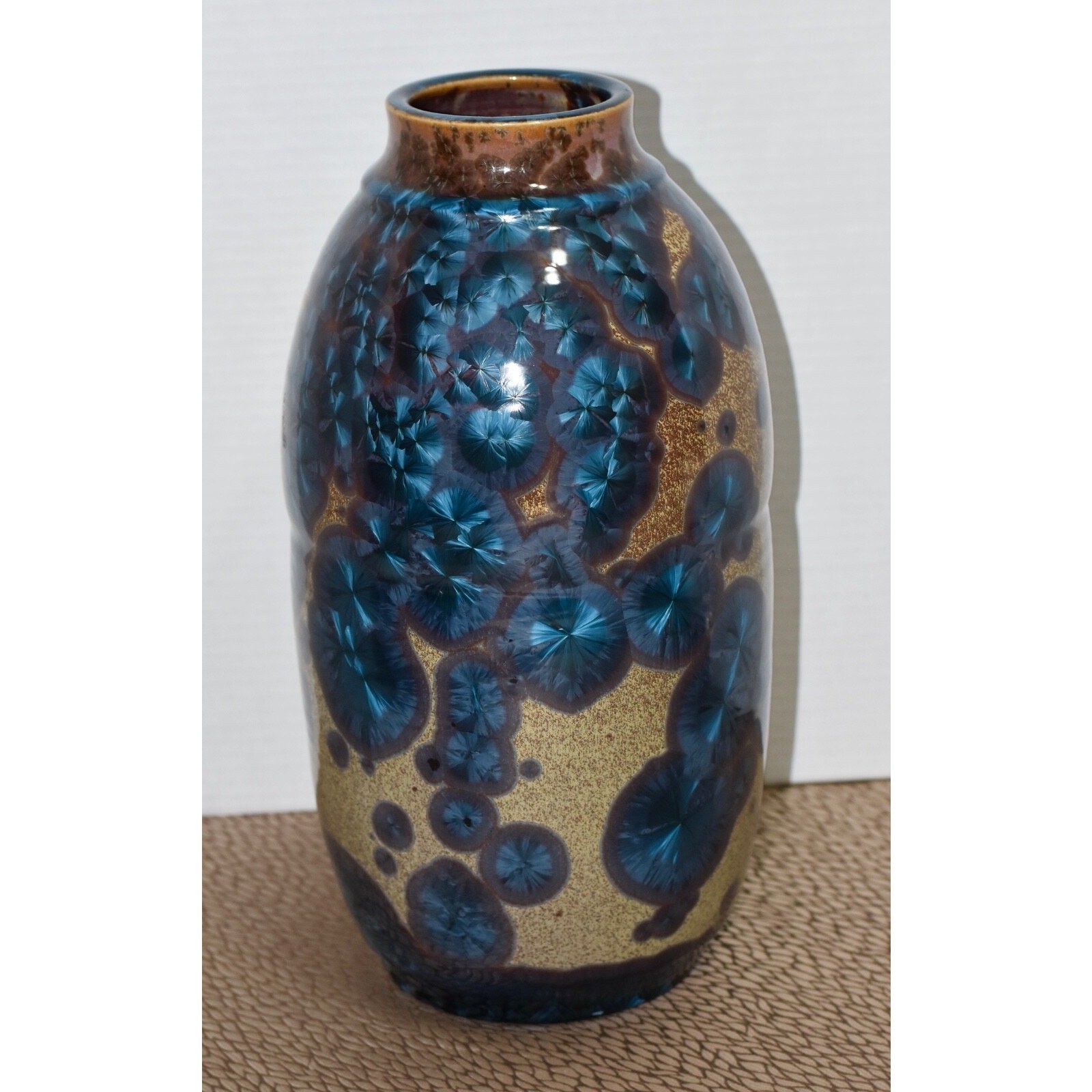 Signed Arts & Crafts Revival Crystalline Glaze Studio Pottery / Porcelain Vase