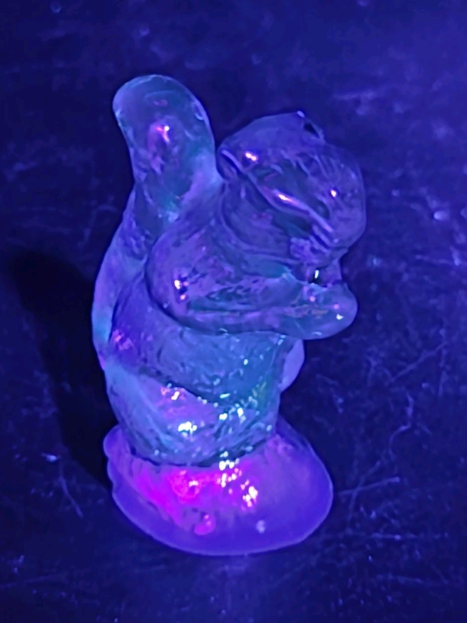 Vintage blue cobalt glass squirrel figurine
