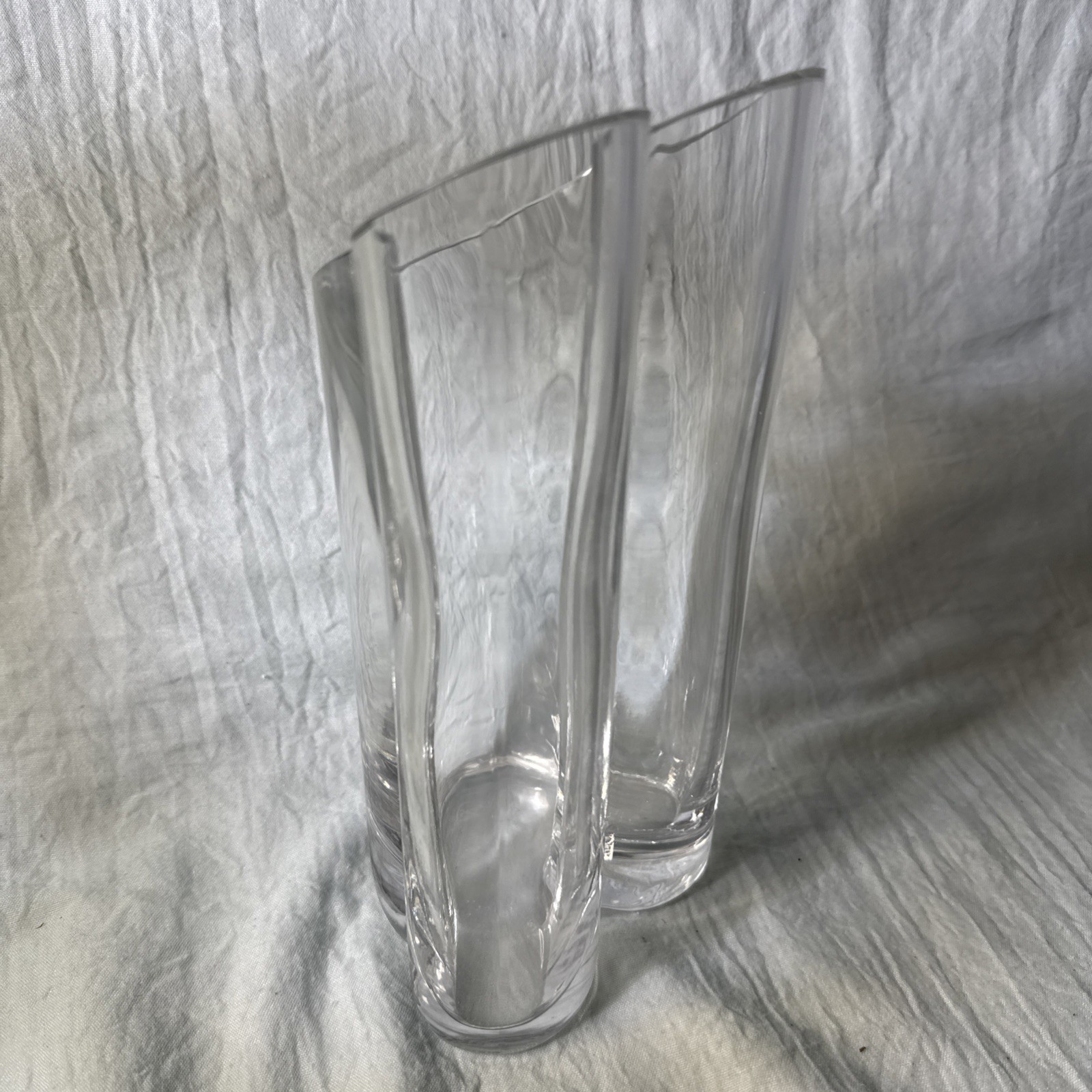 Disney Mickey Mouse Ears Crystal Glass Vase 8 3/4” Tall Made in Turkey Retired