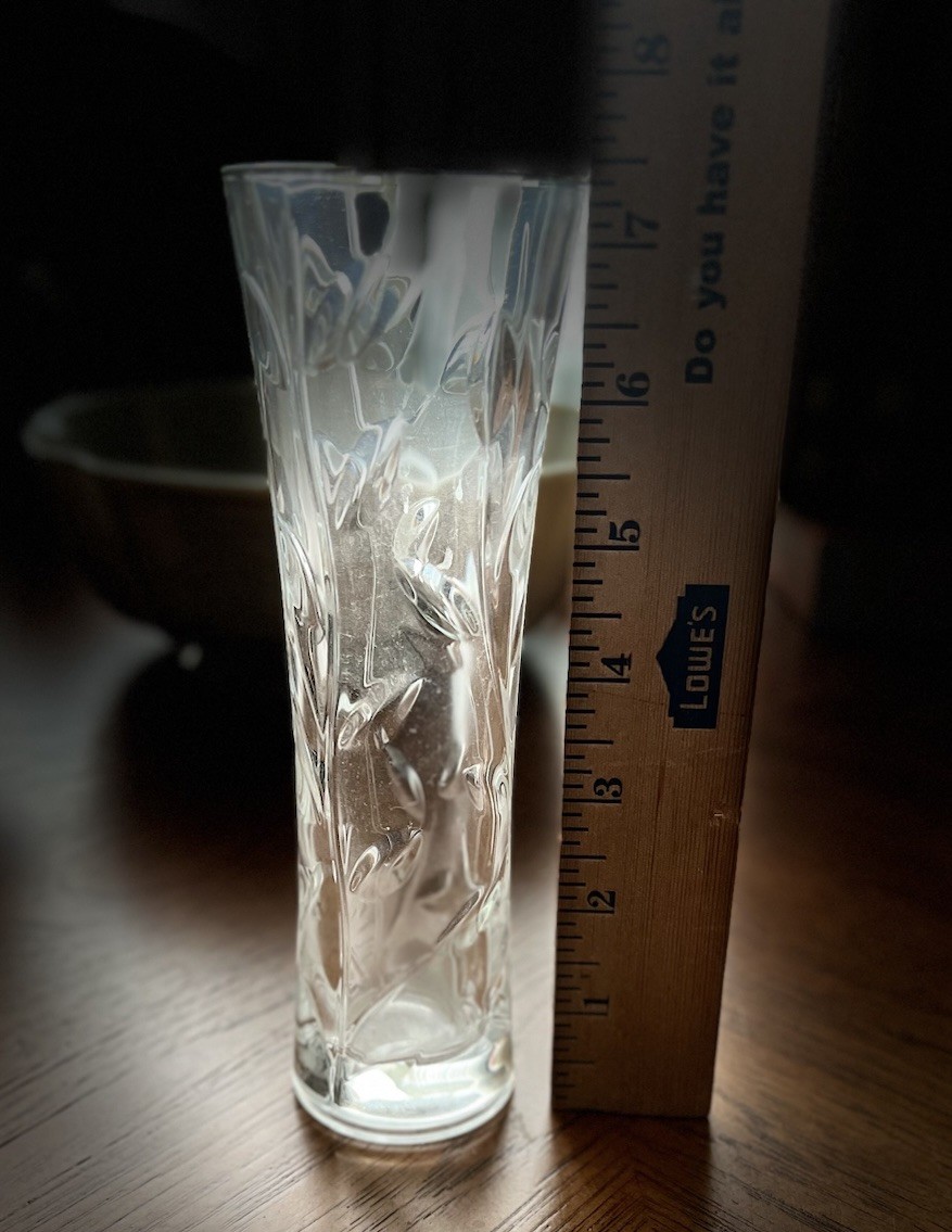 Vintage Murano Glass Crystal Zecchin Made in Italy Clear 7.5” Flower Vase Rare