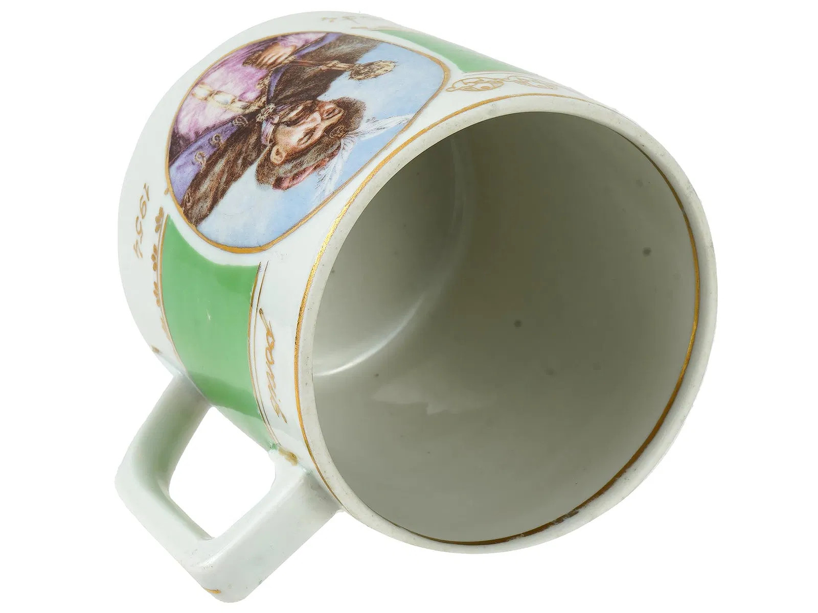 Vintage Soviet Ukraine Porcelain Cup Bohdan Khmelnytsky Baranivka/Branovka 1954