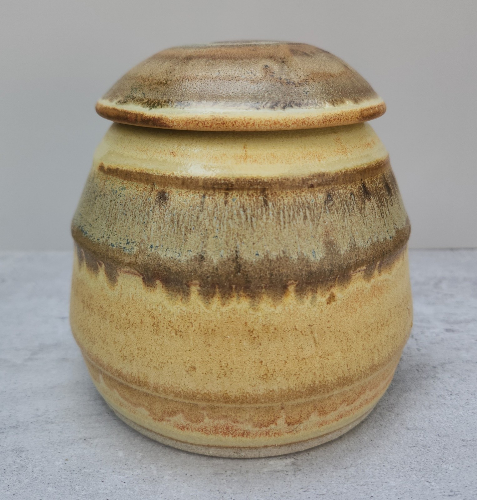 Vintage 1990s Studio Ceramic Pottery Earthenware Lidded Pot • Signed…