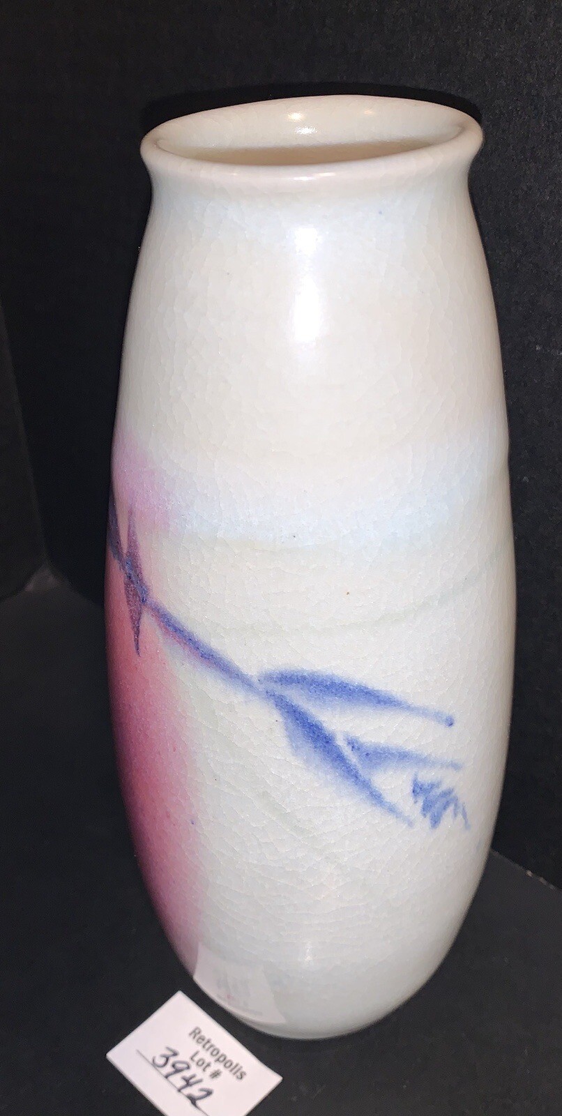 Hanlin Pottery Vase Pink & Blue Hand Thrown Contemporary