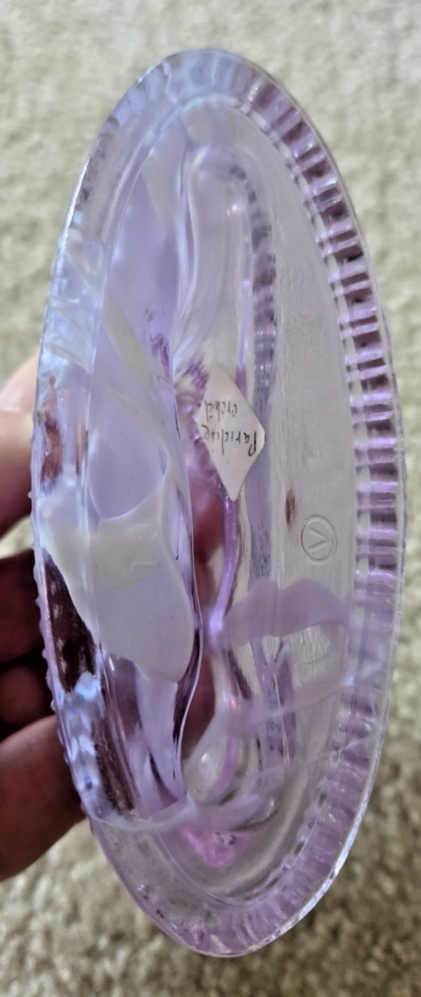 Summit Art Glass Oscar Lion Purple Milk Fig Paperweight Vogelsong