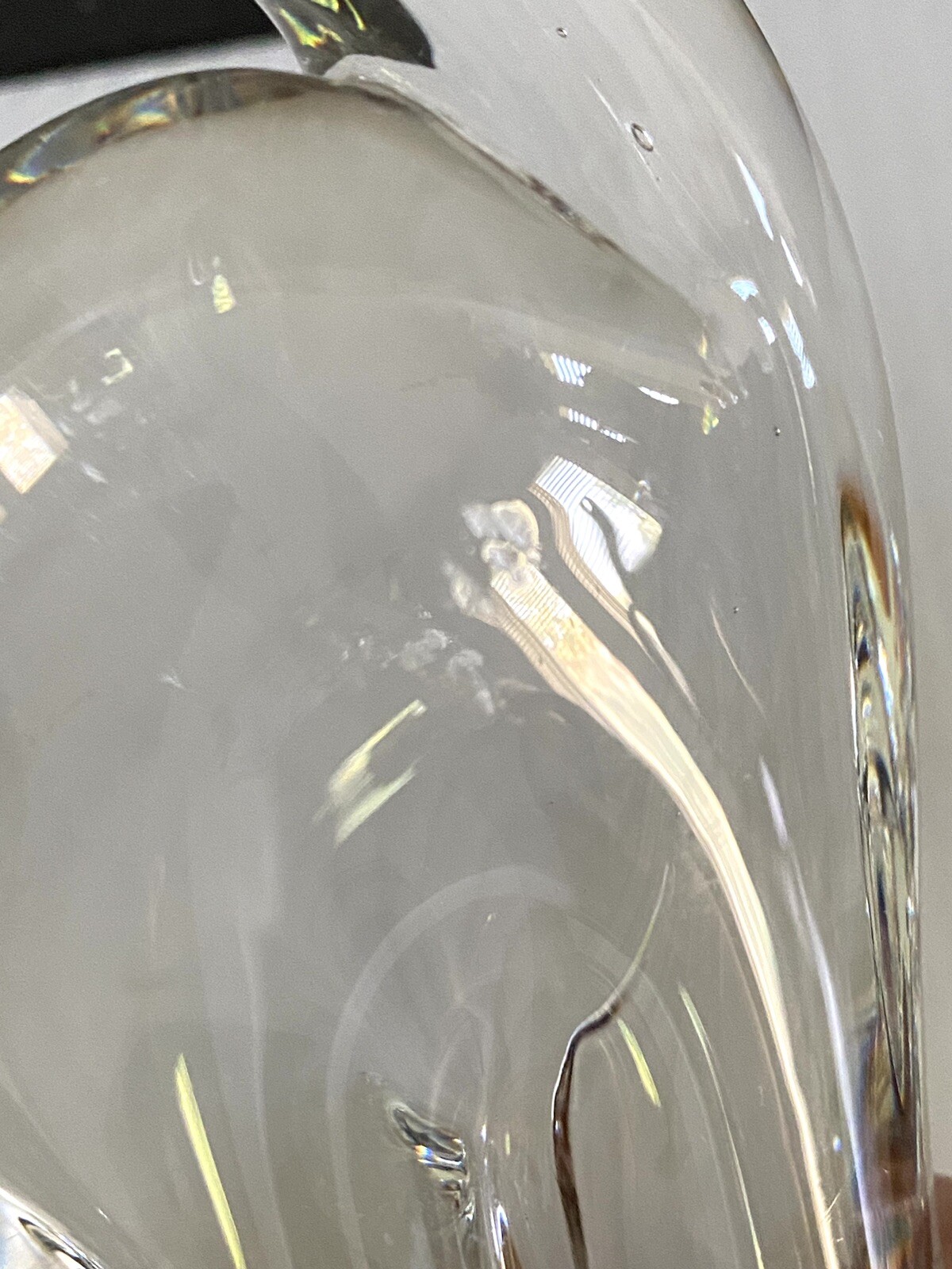 Cat Lead Crystal Figurine John Riekes Chalet Handcrafted Paperweight Vtg Flaw