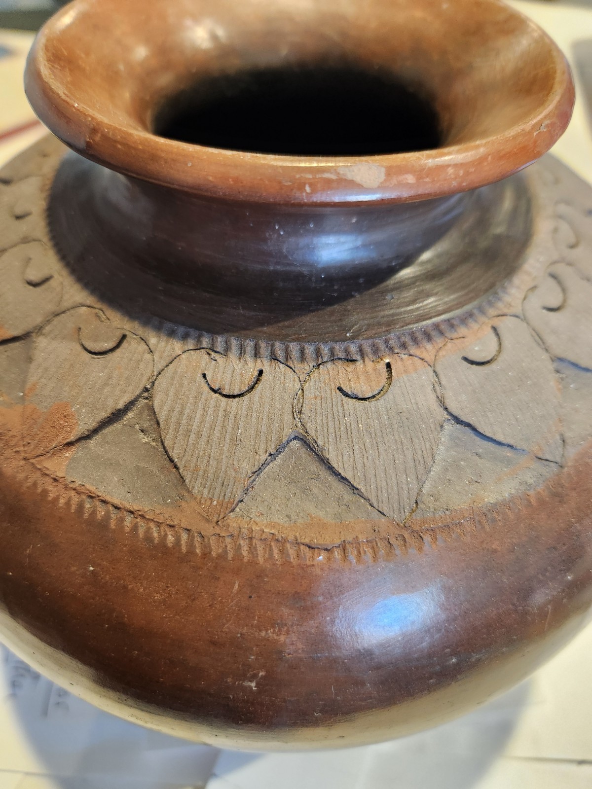 Vtg Ukhamba Burnished & Coiled Clay Zulu Beer Pot South African Vessel