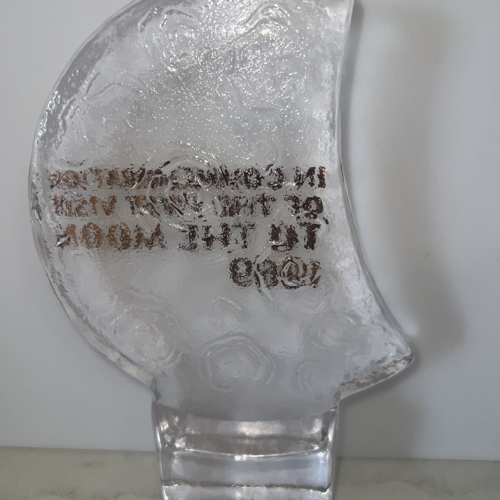 Vintage Christer Sjogren Lindshammar Sweden Crystal Visit to Moon 1969 Signed