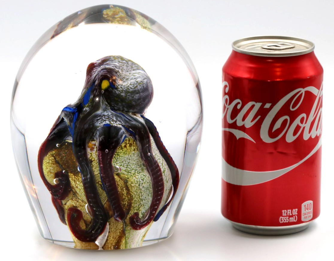 HTF Brendan WALTER Liquid Sand Rock OCTOPUS Art Glass Paperweight SCULPTURE