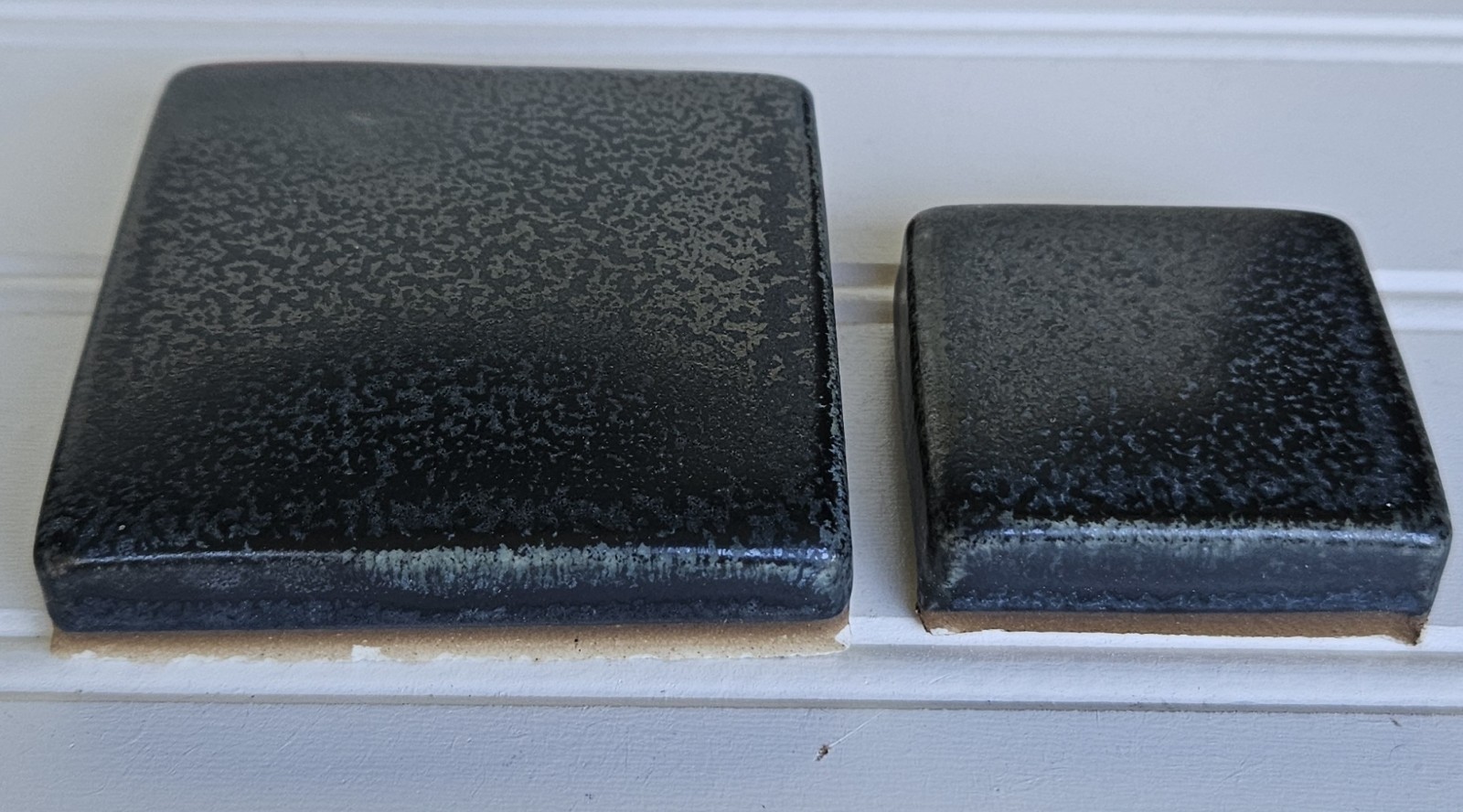 Motawi Tileworks Black Tile Ann Arbor Michigan 2 PC. 3×3 and 2×2 T-1