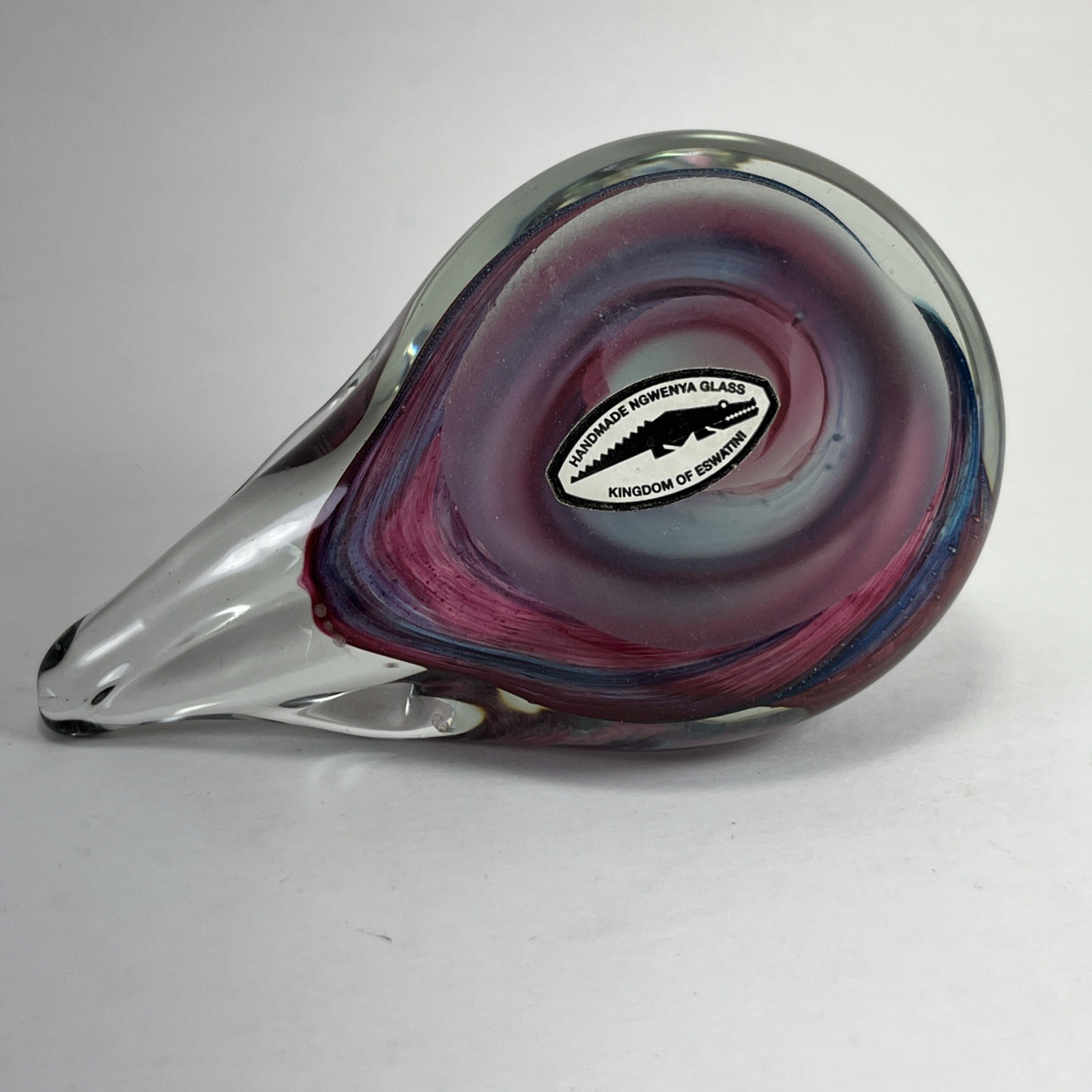 Ngwenya Glass Swaziland Handmade Dove Paperweight Bird Duck Art Swirls Eswatini