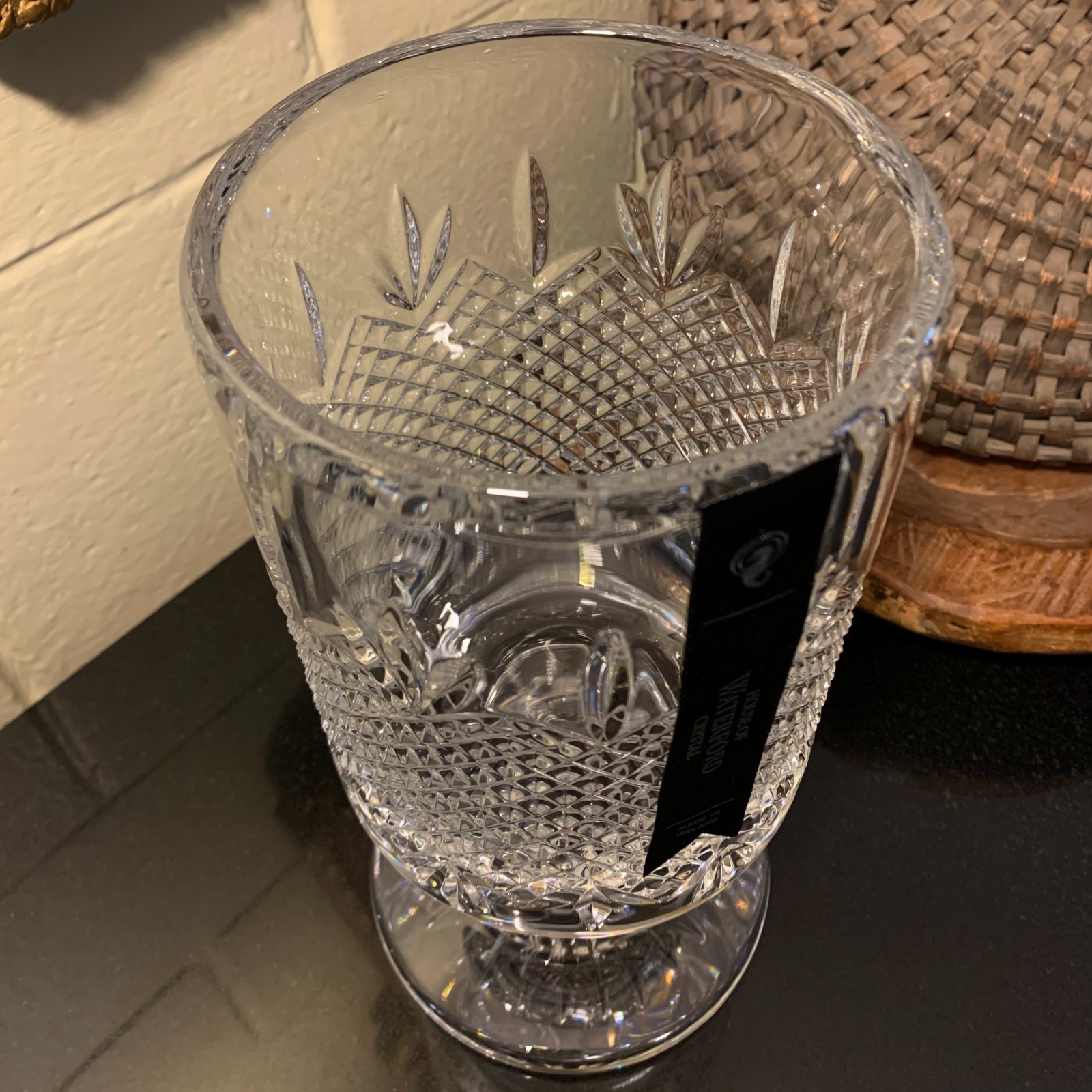 RARE House of Waterford Crystal 14 1/2″ Lidded Urn or Jar Ireland – Excellent
