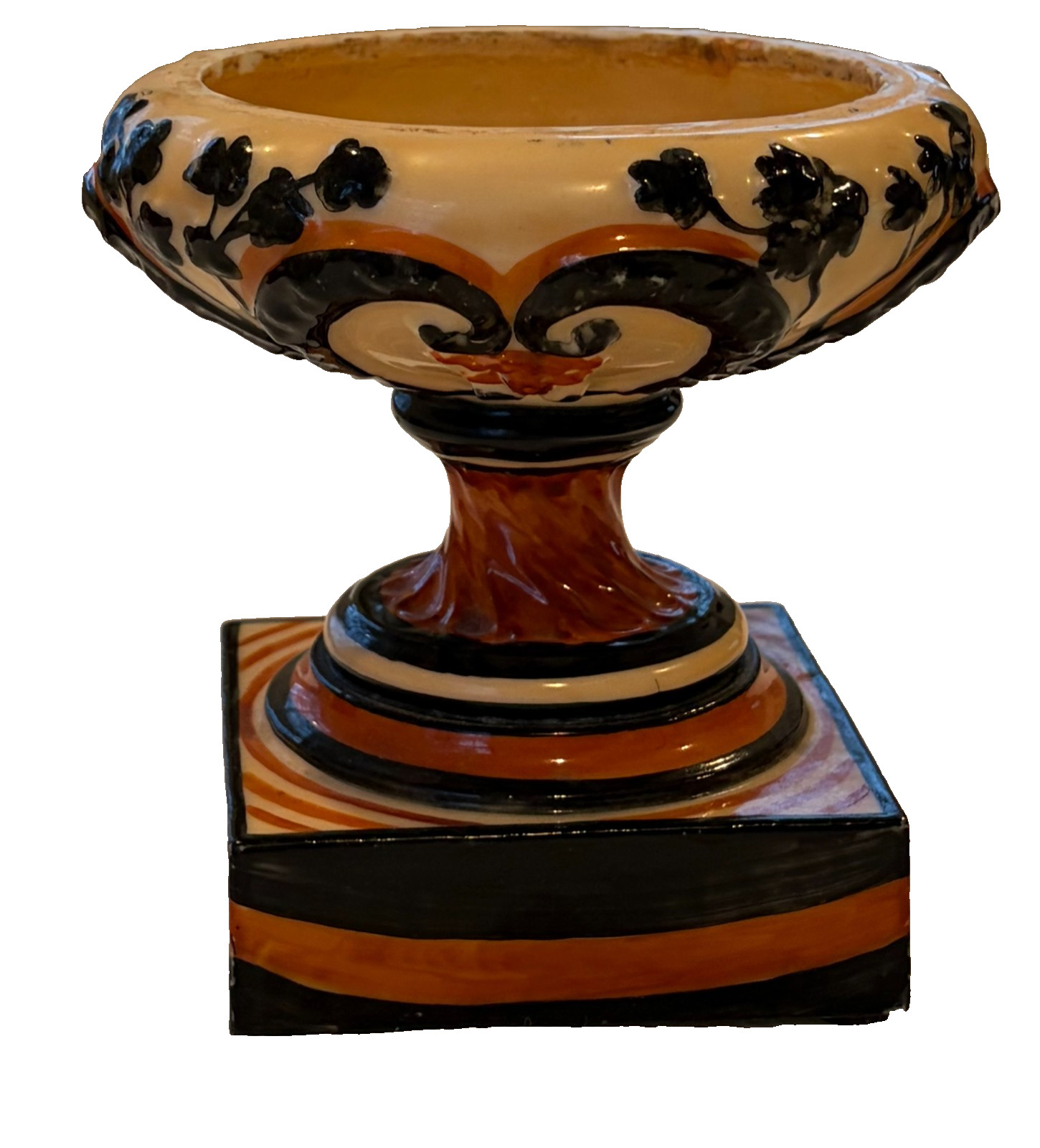 Whimsical Continental Polychromed Porcelain Pedestal Cachepot Late 19th C
